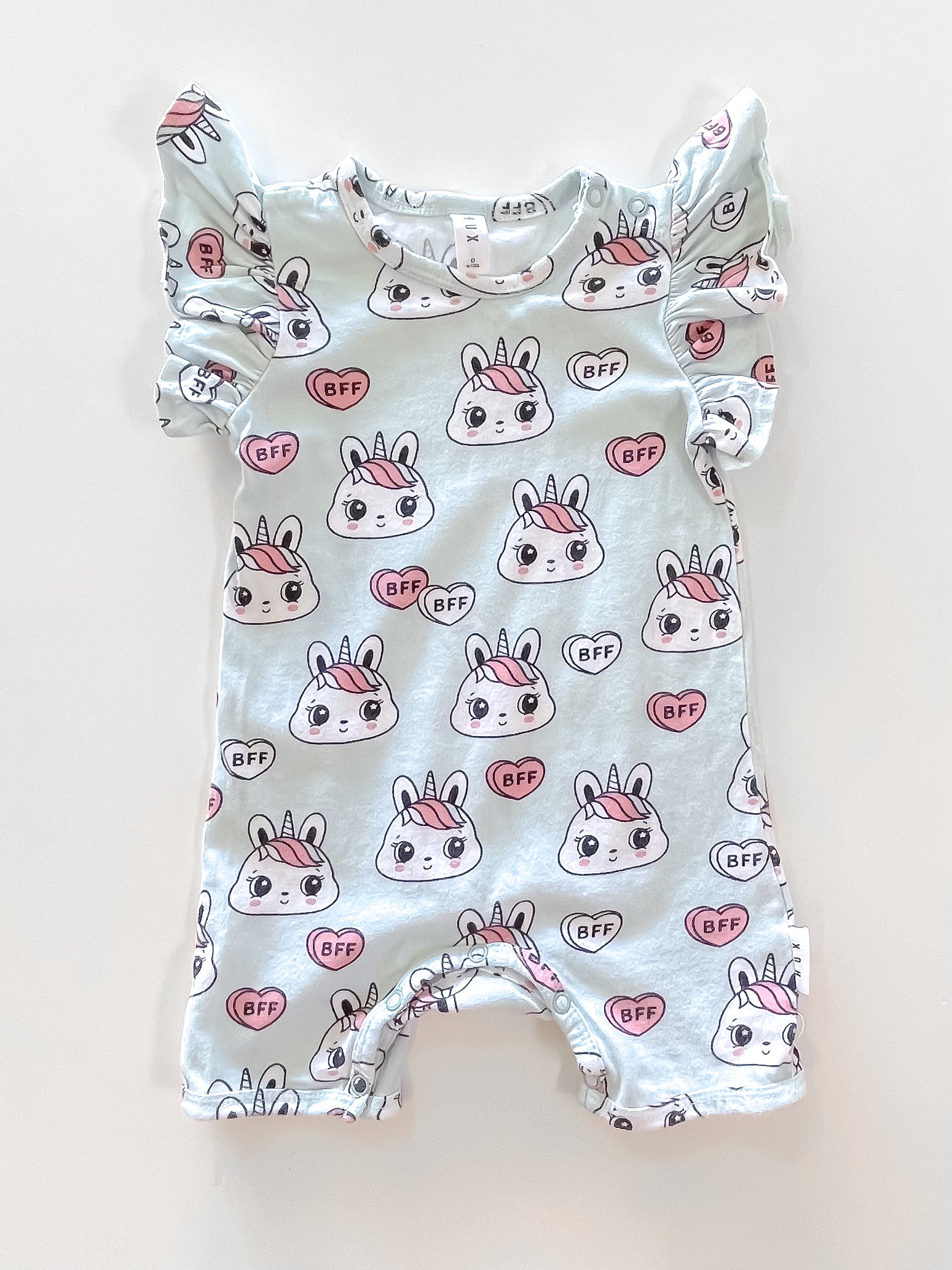 Hux organic bunny love romper (6-12m)