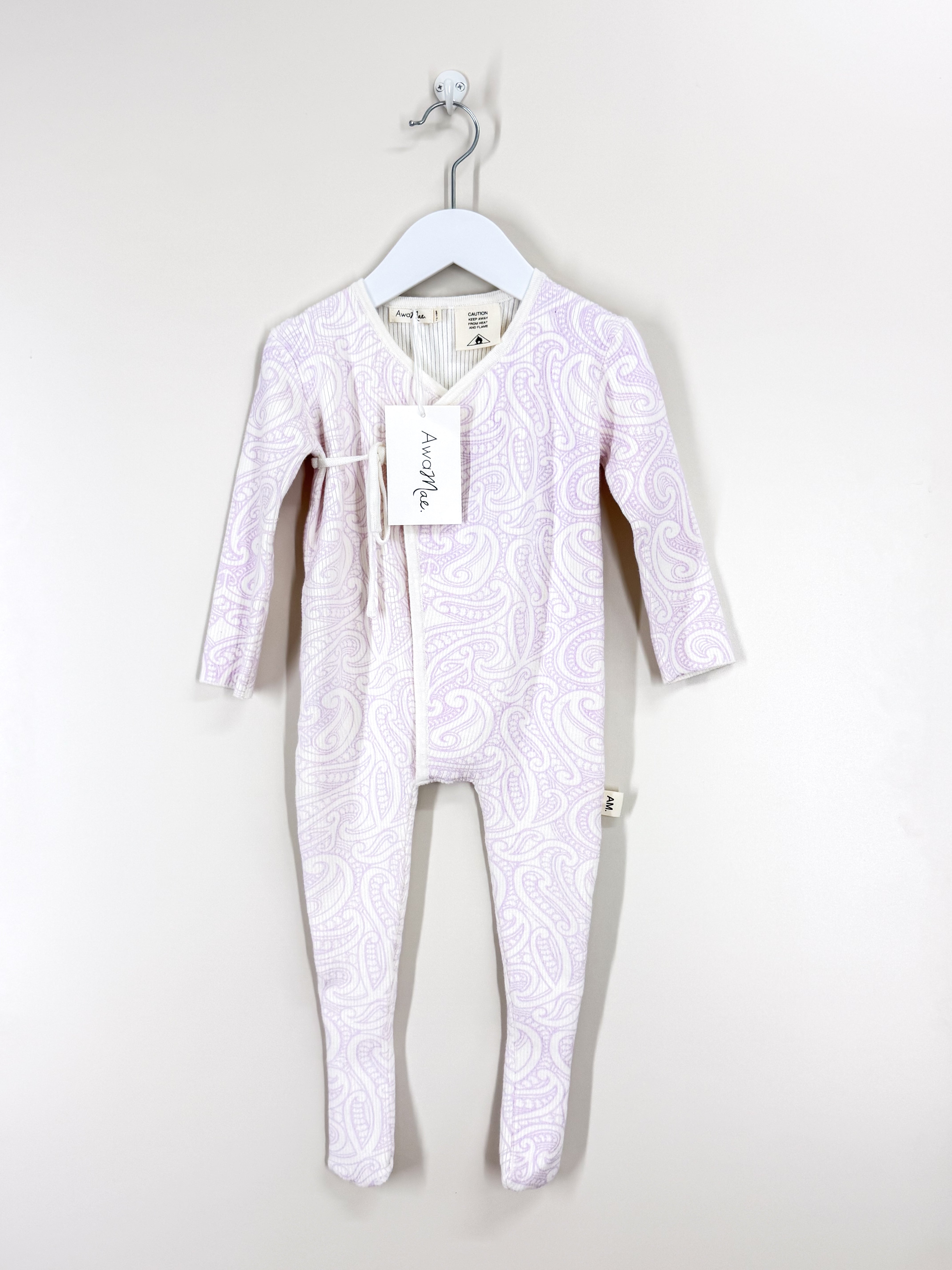 BNWT Awa Mae ribbed knit onesie - petal bloom (12-18m)