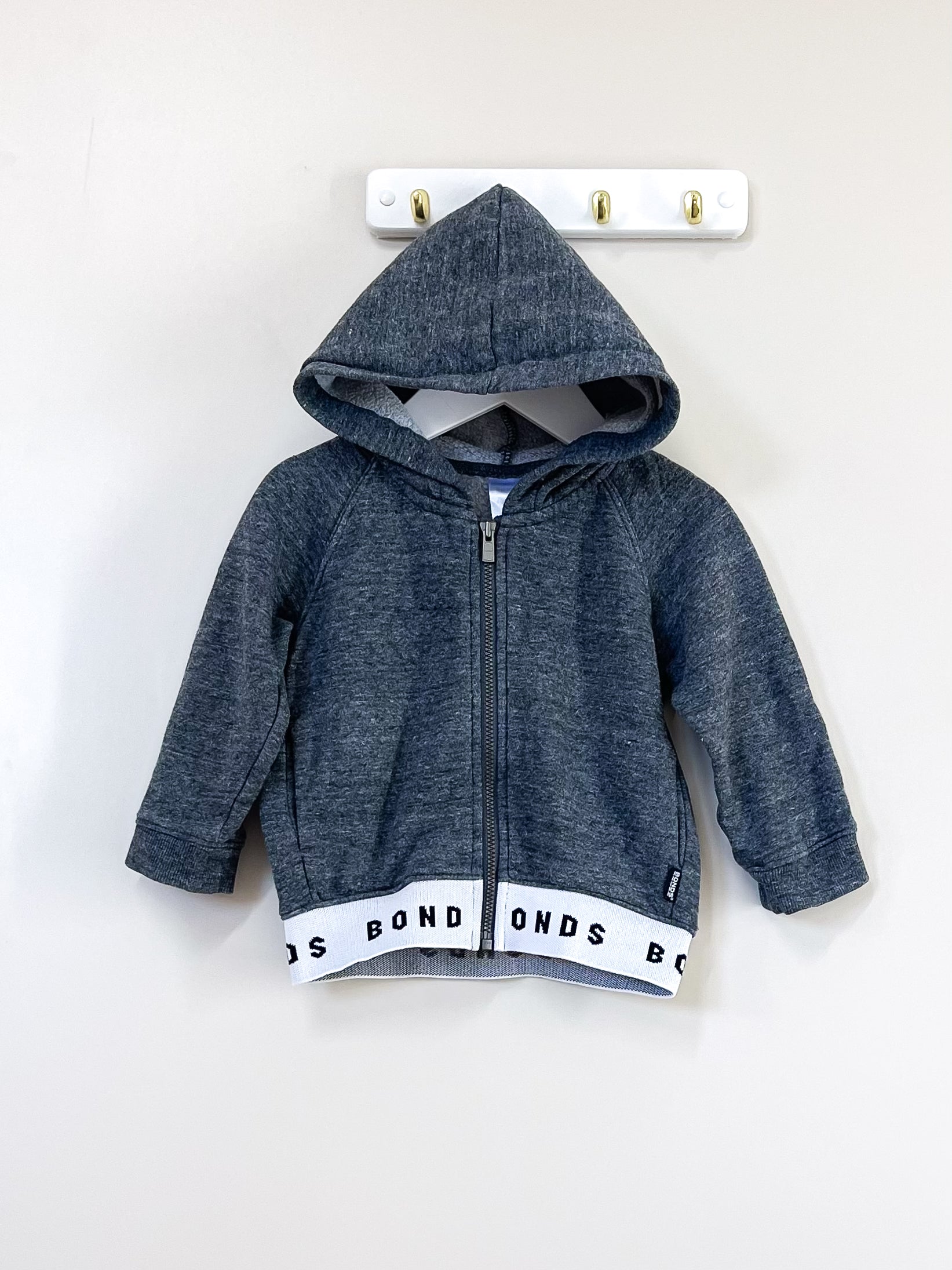 Bonds logo fleece zip hoodie (12-18m)