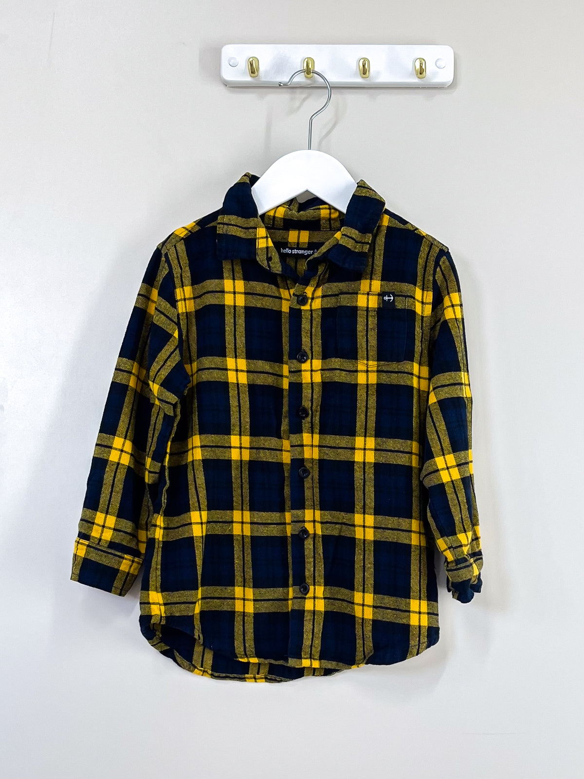 Hello Stranger long sleeve plaid shirt (4y)