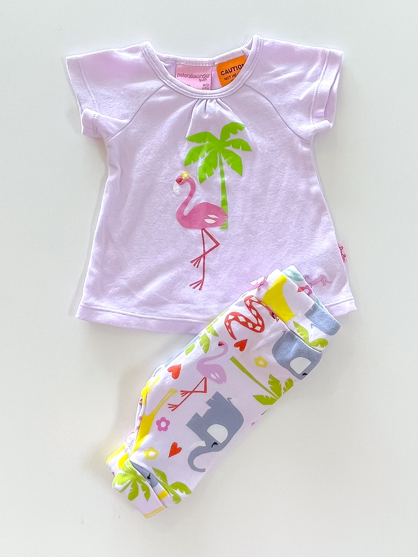 Peter Alexander flamingo PJ set (0-3m)