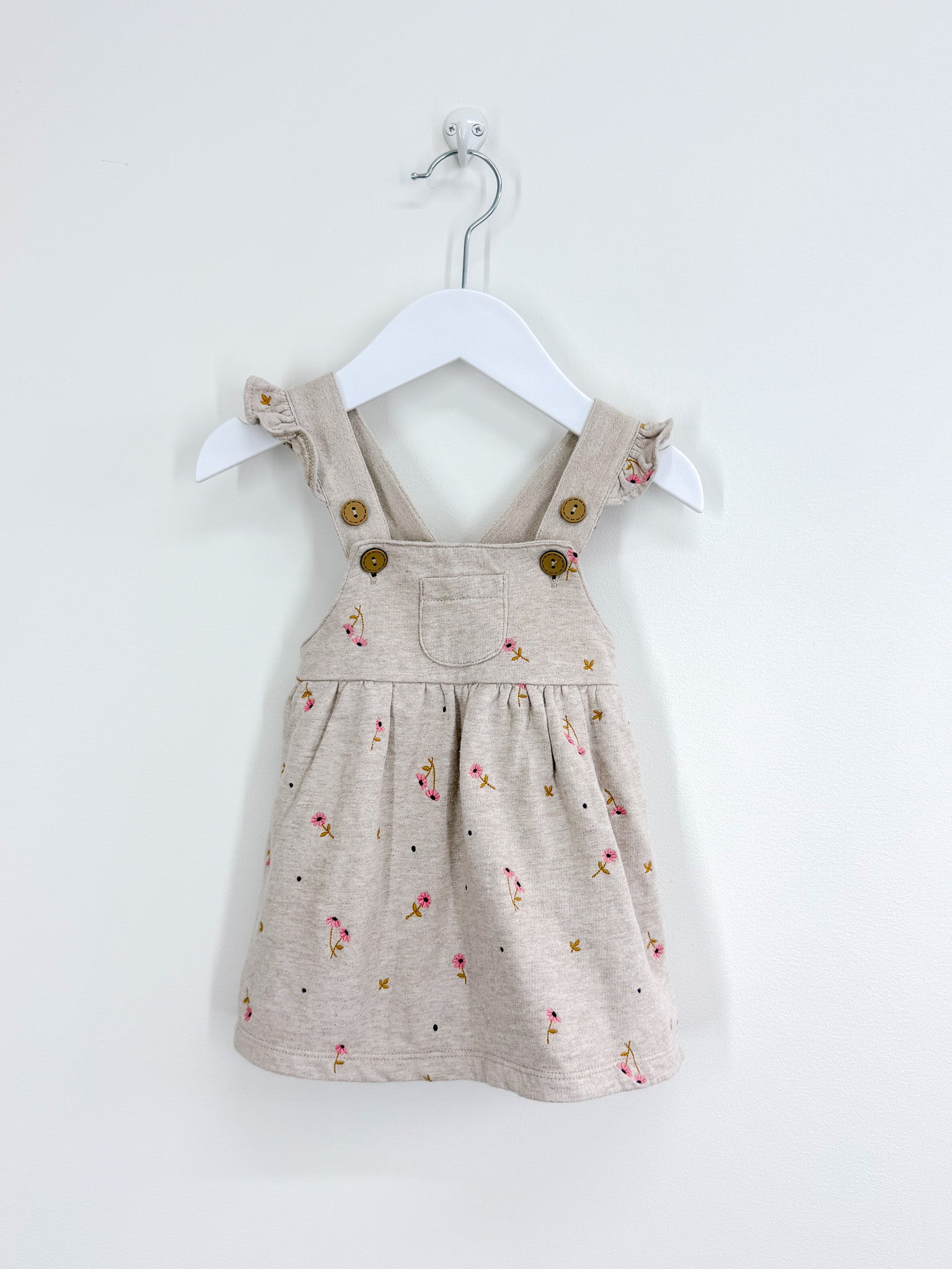 Purebaby organic fleece pinafore dress (3-6m)