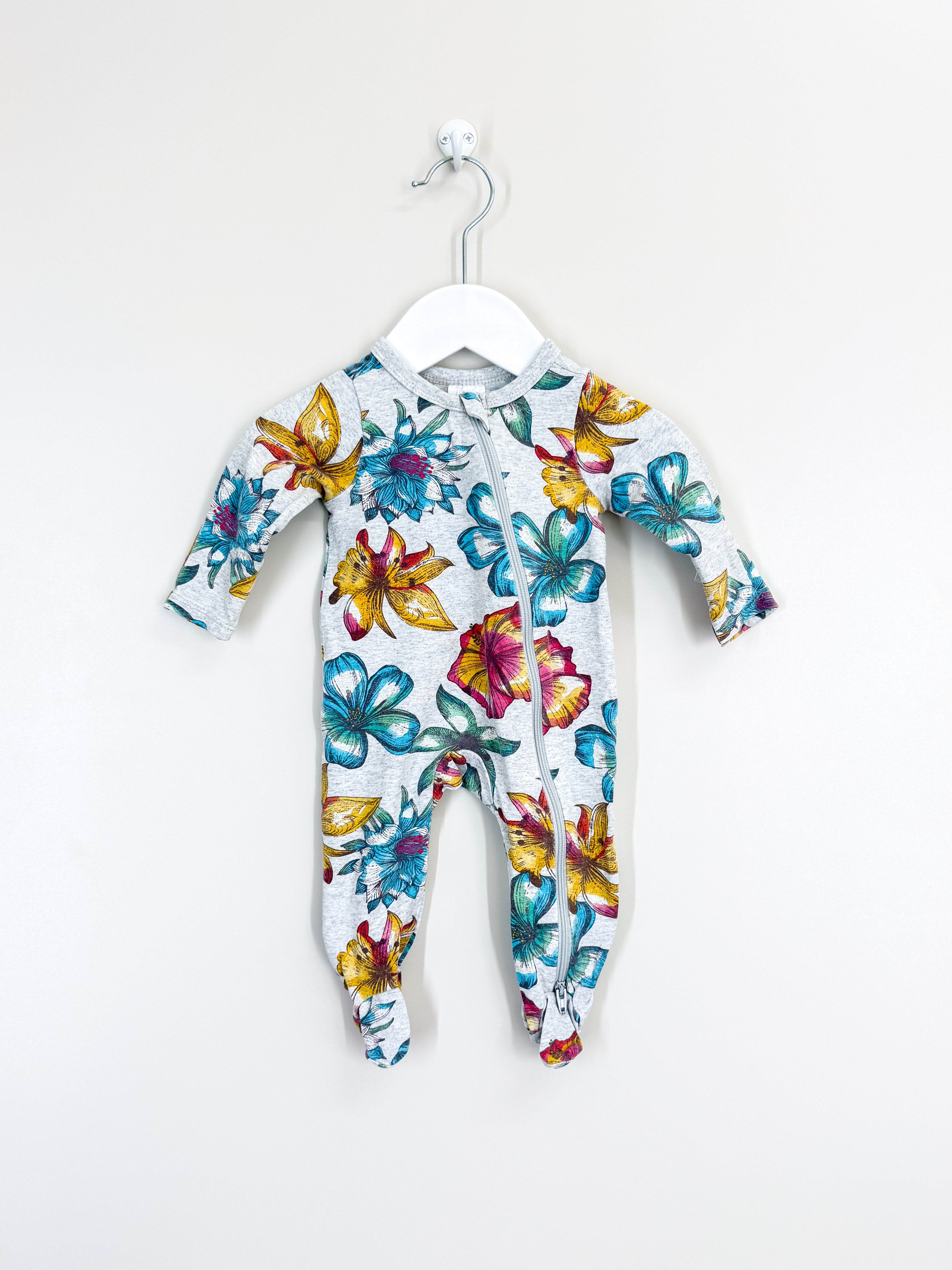 Teeny Weeny floral zipsuit (newborn)