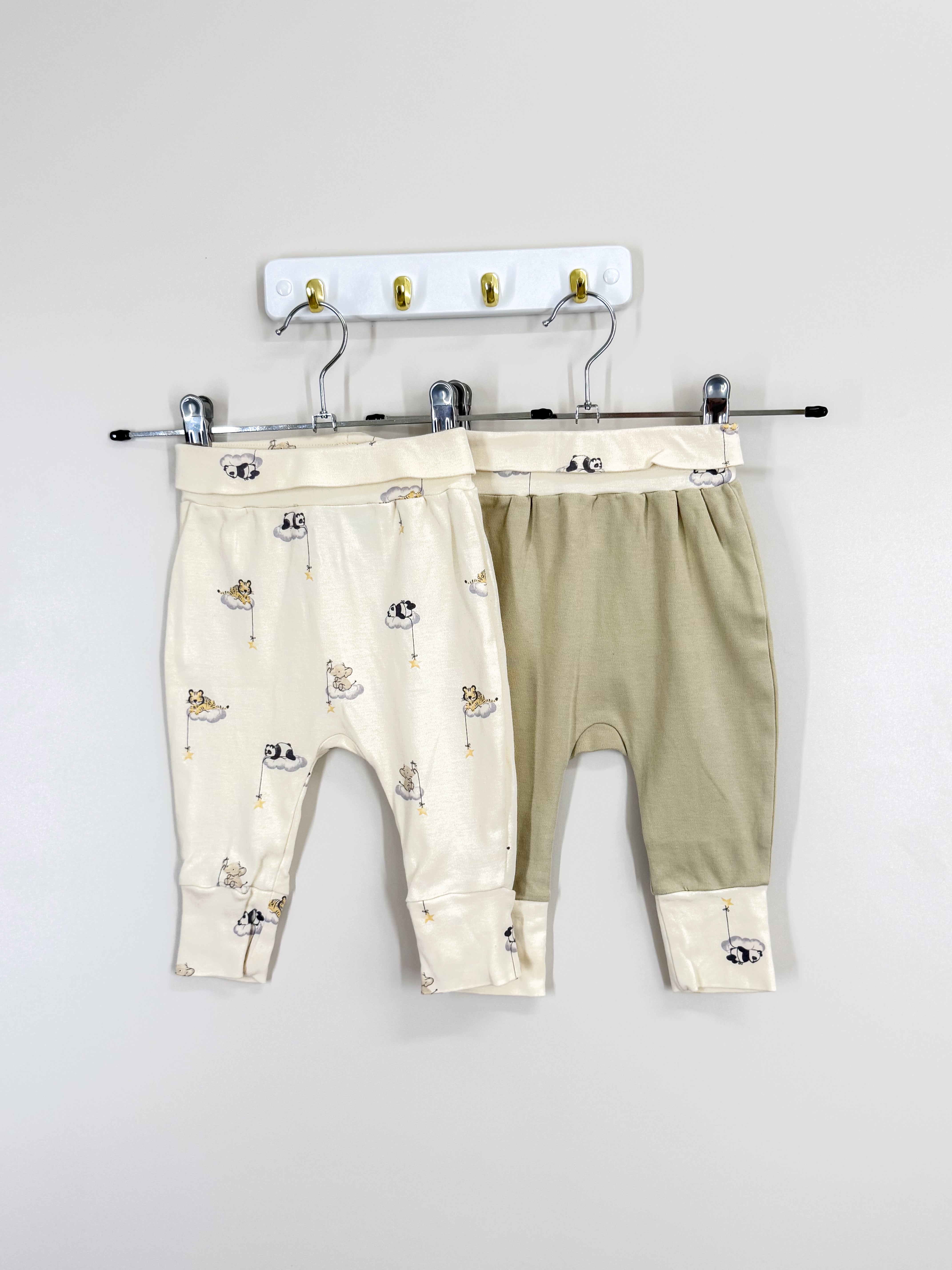 Little Bundle panda leggings 2 pack set (0-3m)