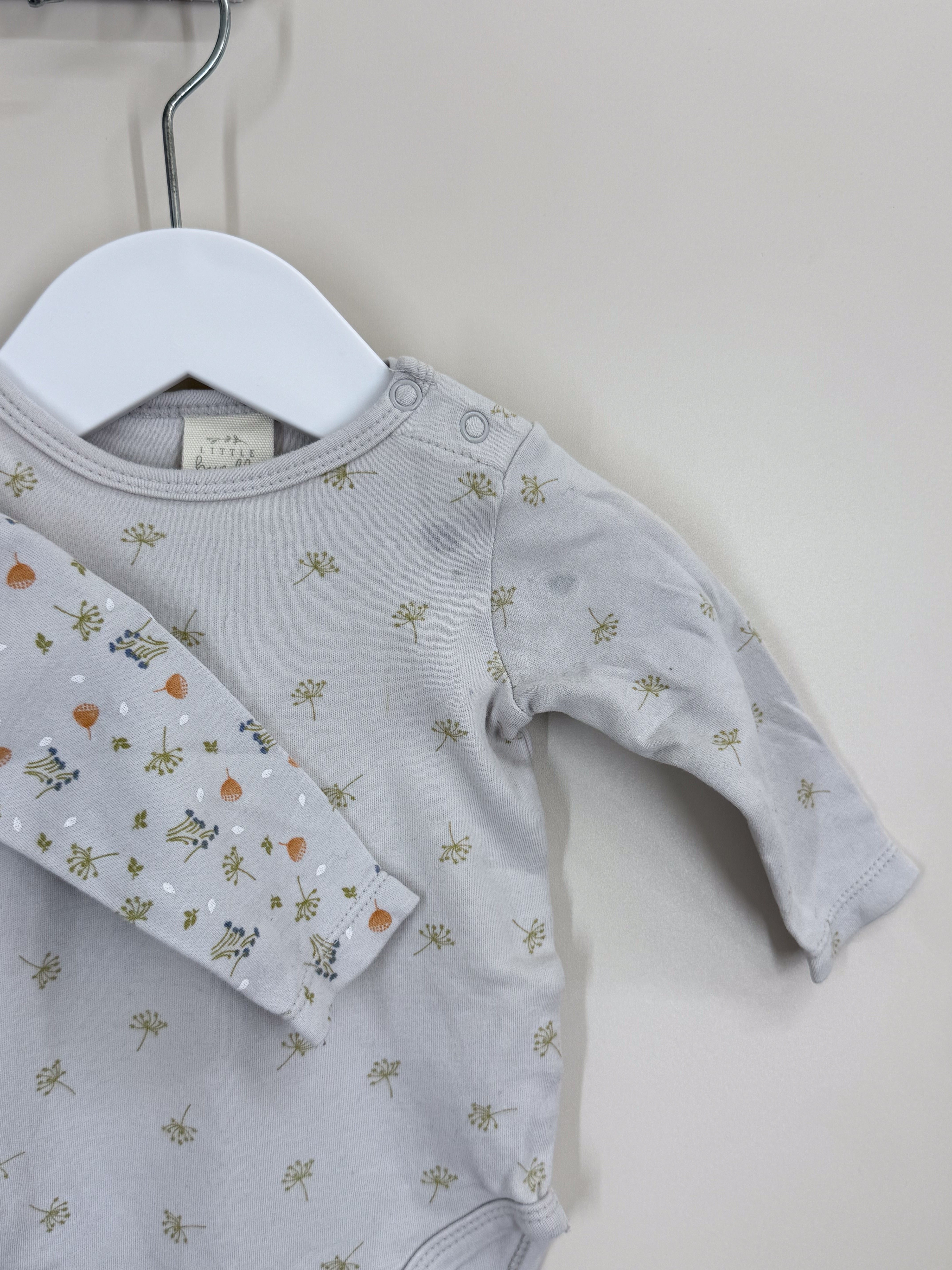 Little Bundle 2 pack bodysuit bundle - grey foliage (0-3m)