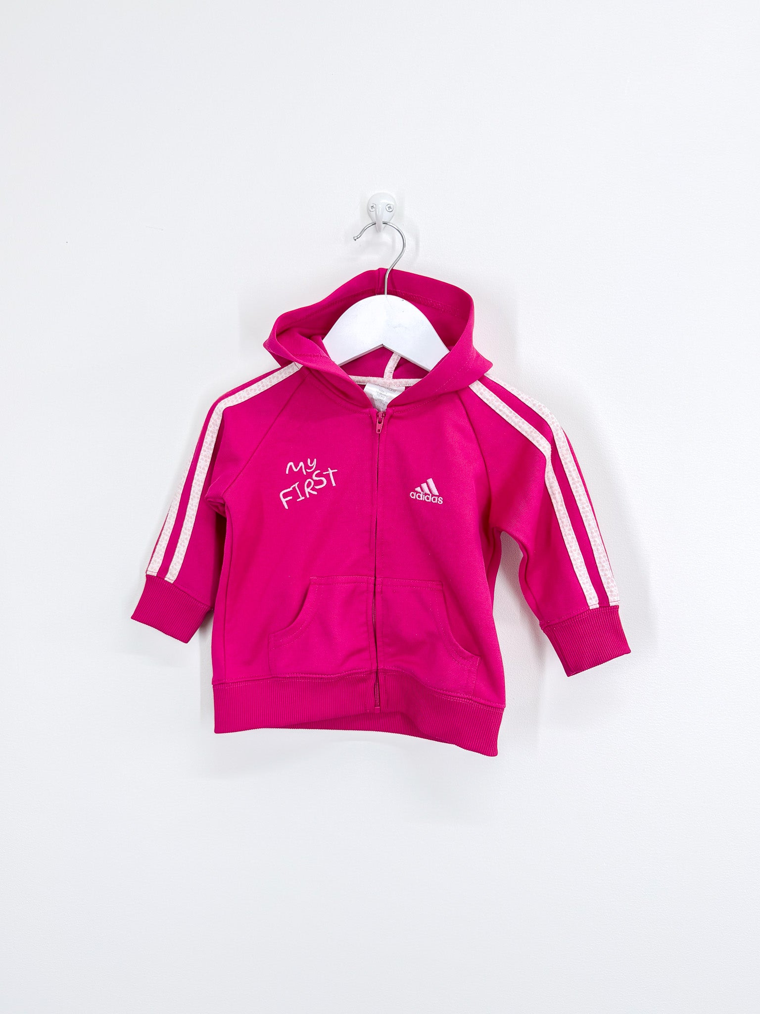 Adidas 3 stripe track jacket (18m)