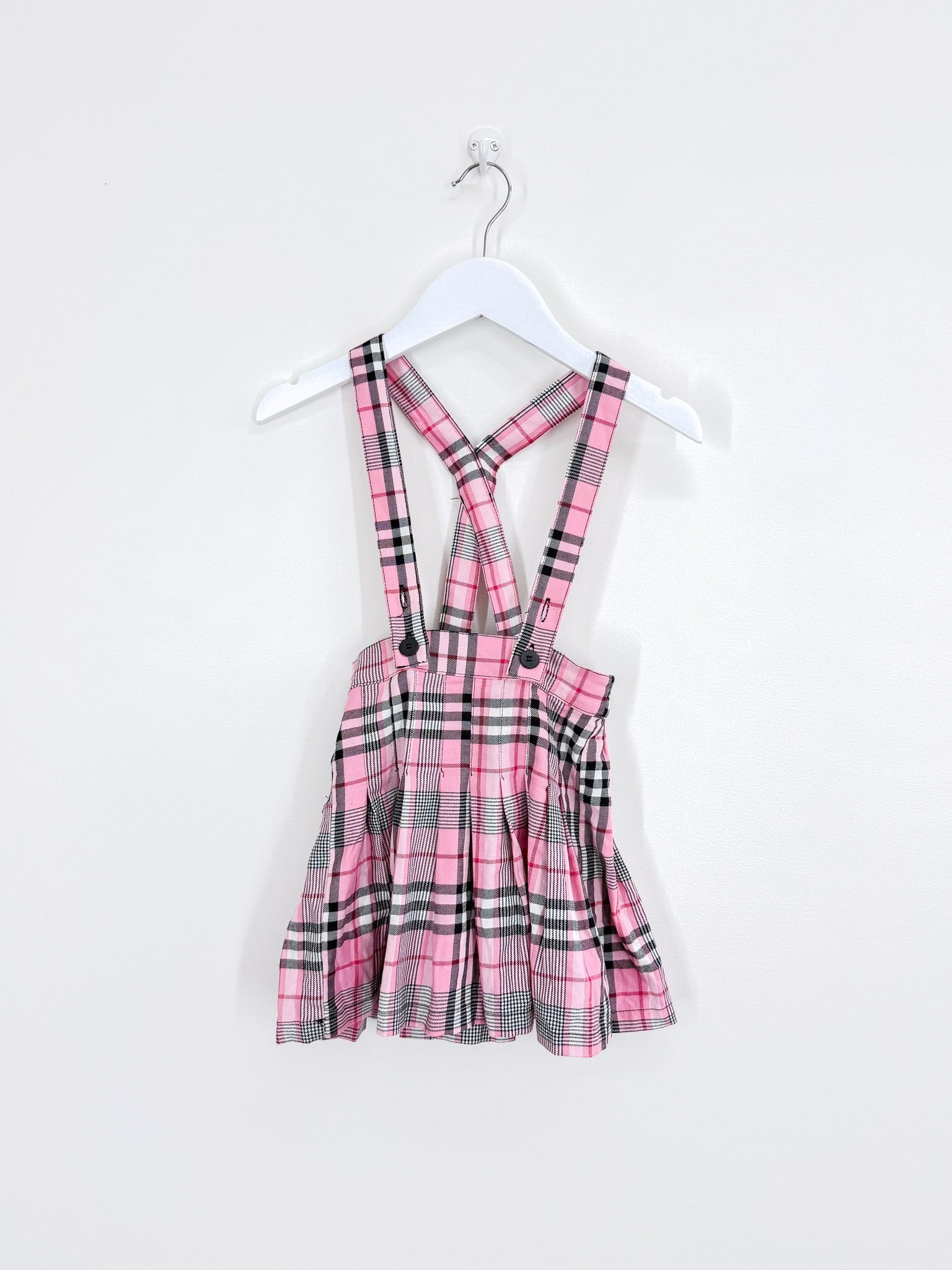 Dangerkids plaid pleat suspender skirt (3y)