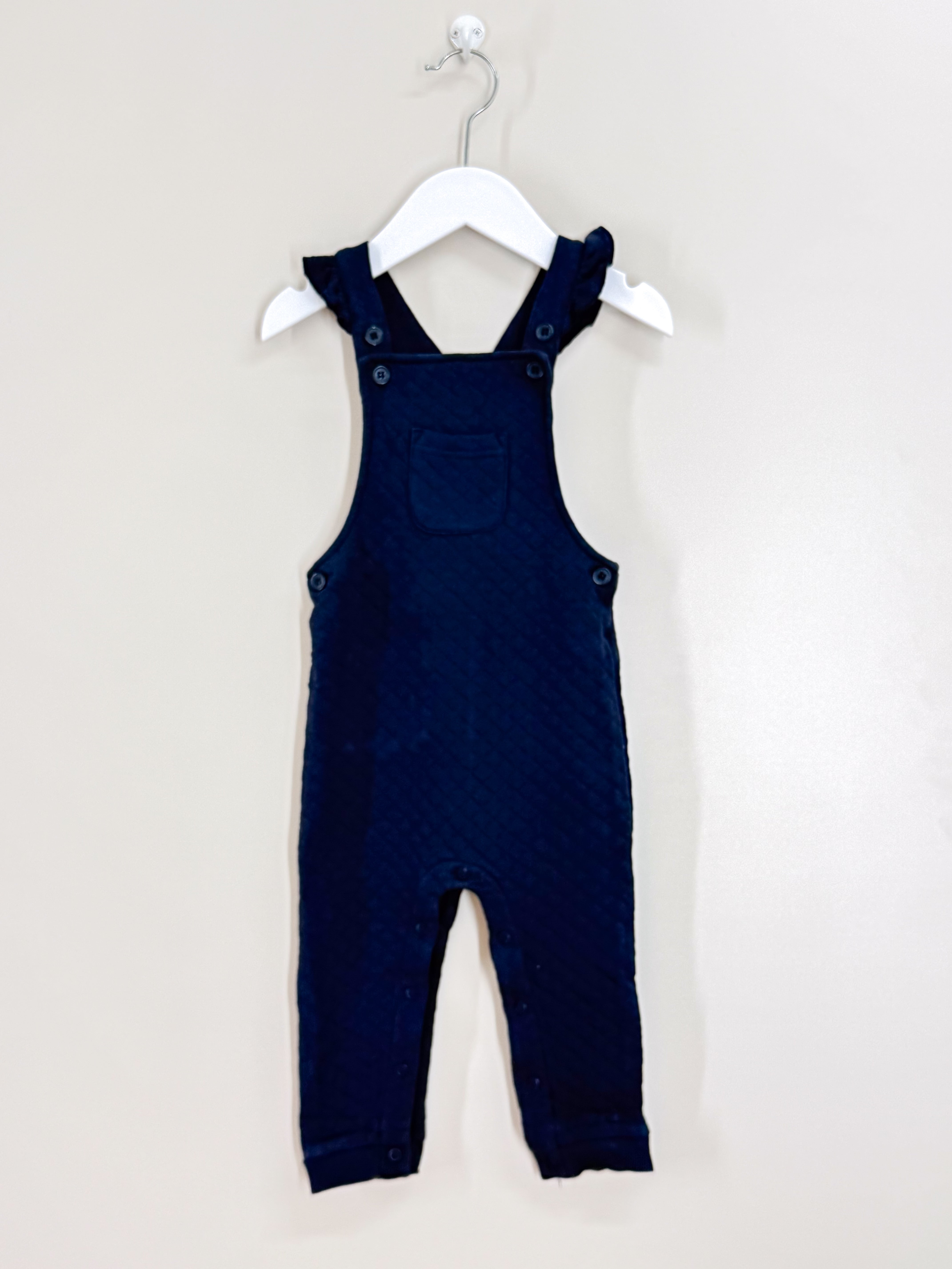 Teeny Weeny quilted frill cotton overalls (0-3m)