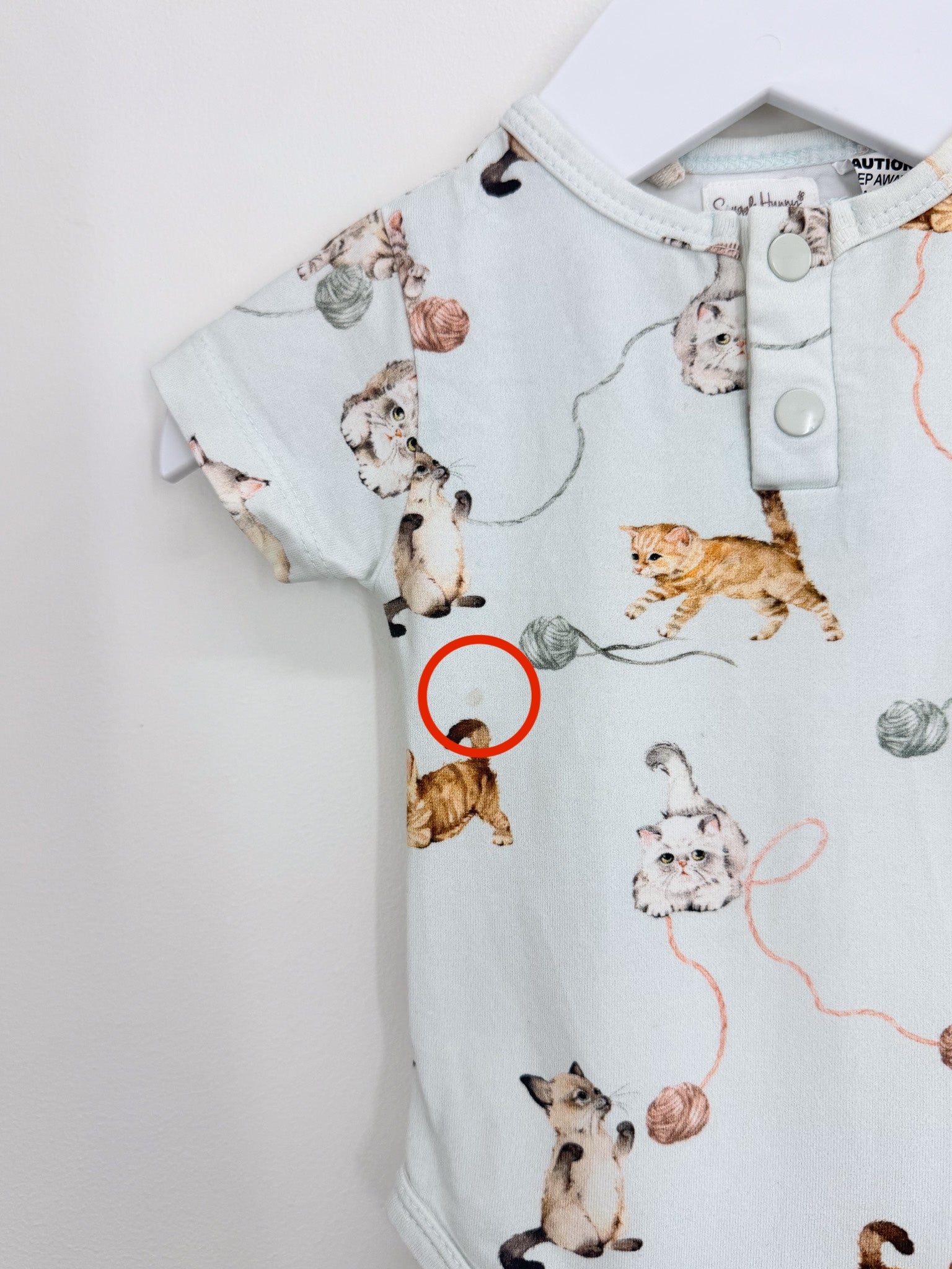 Snuggle Hunny organic bodysuit - kittens (0-3m)