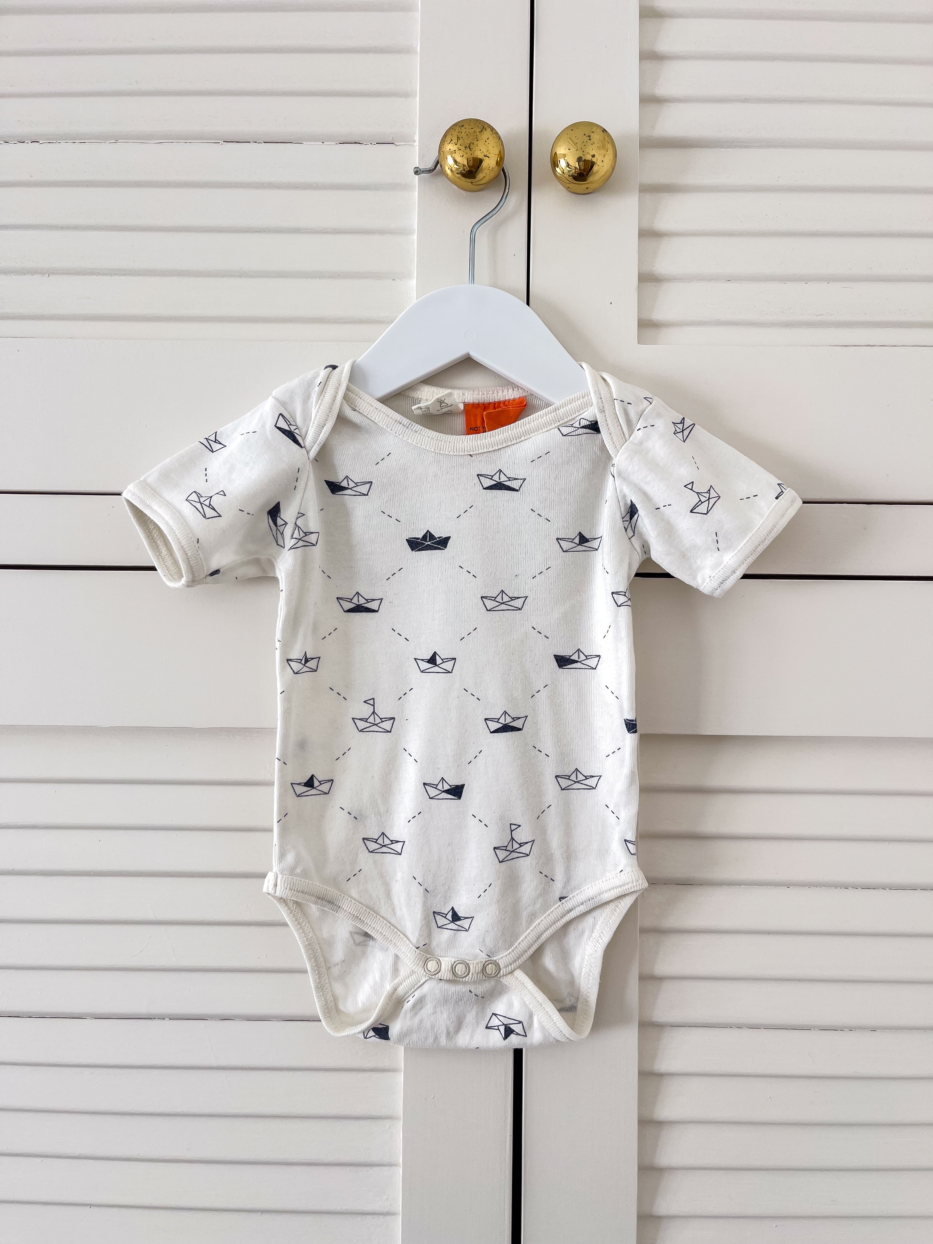 Nature Baby organic bodysuit - paper boats (3-6m)