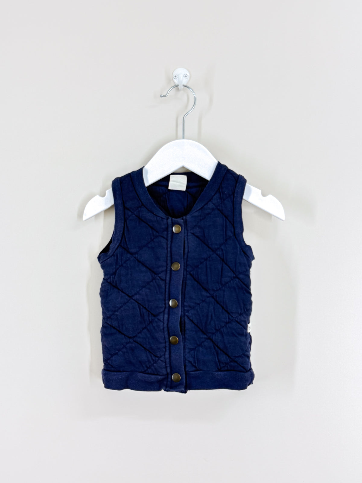 Nature Baby organic quilted vest - navy (3-6m)