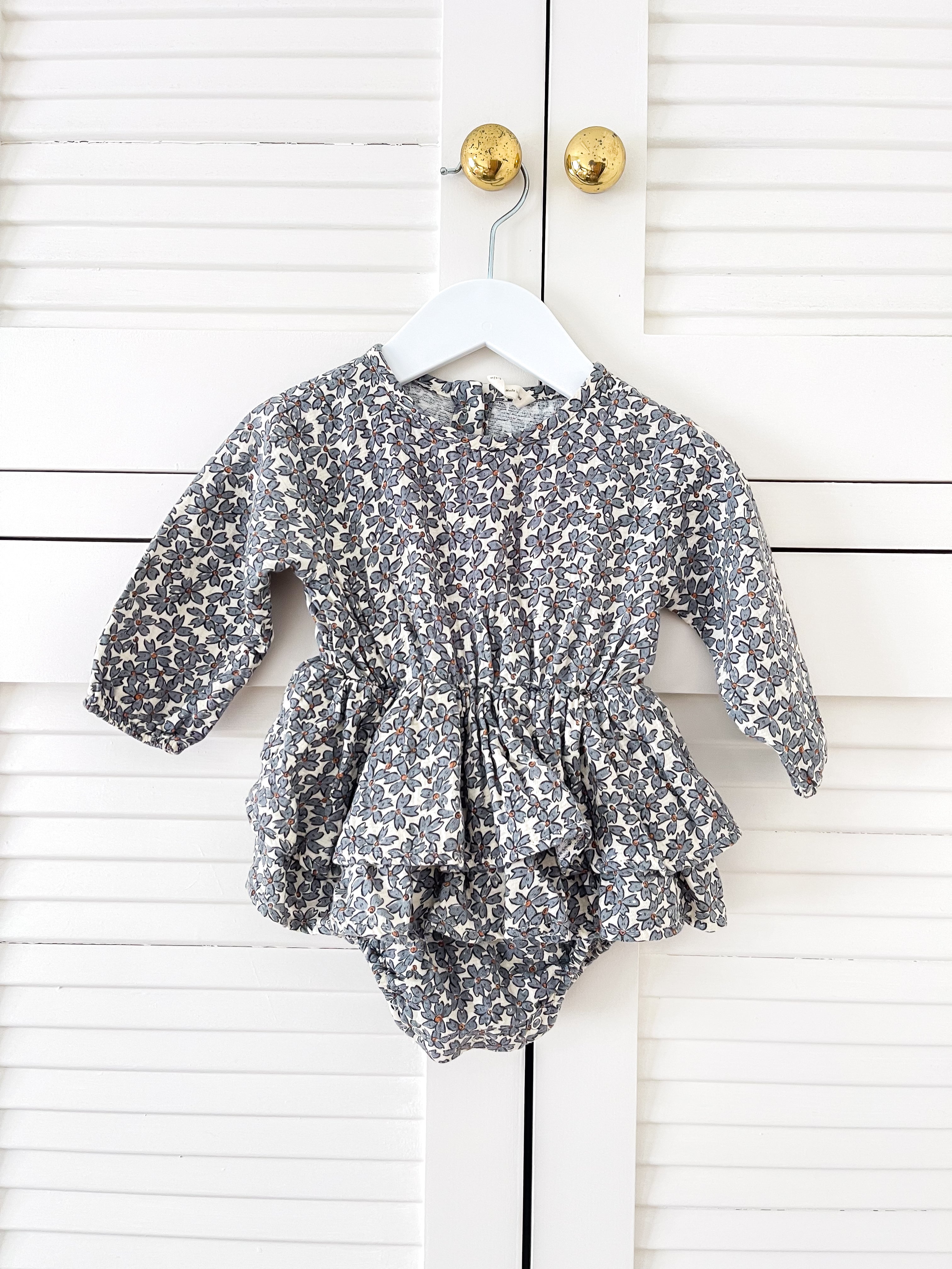 Quincy Mae organic rosie romper - dusk floral (18-24m)