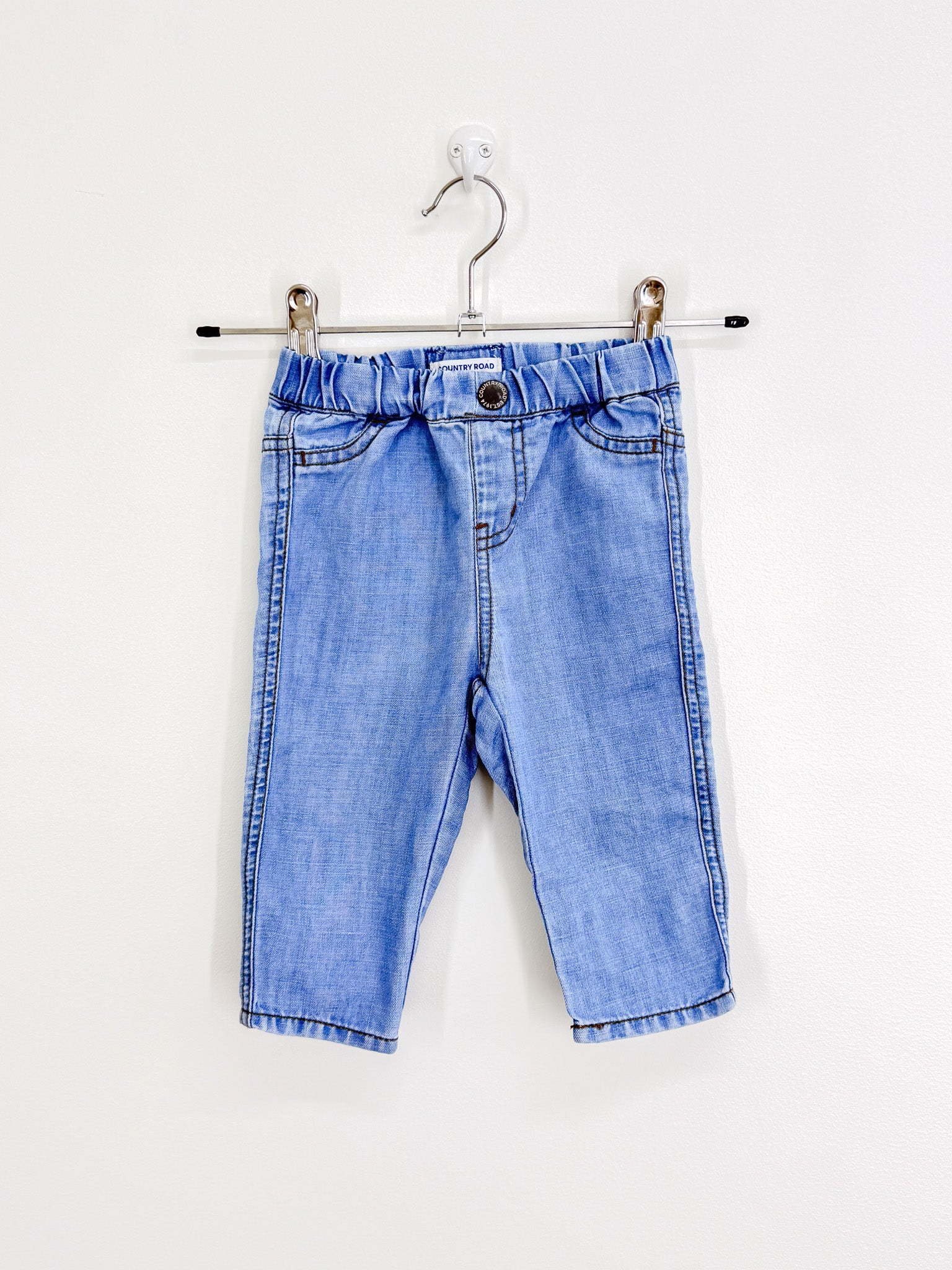 Country Road linen denim pull up jeans (6-12m)