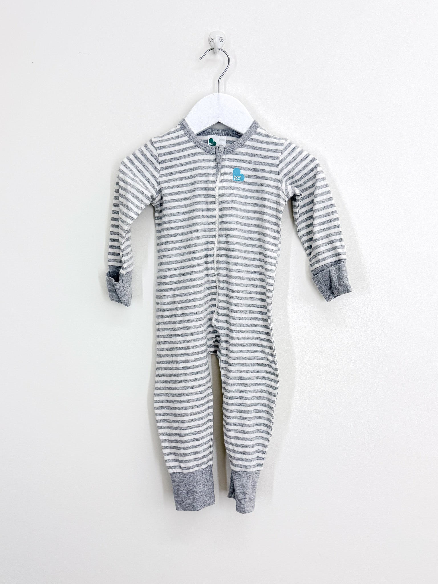 Love To Dream romper - grey stripe (6-12m)