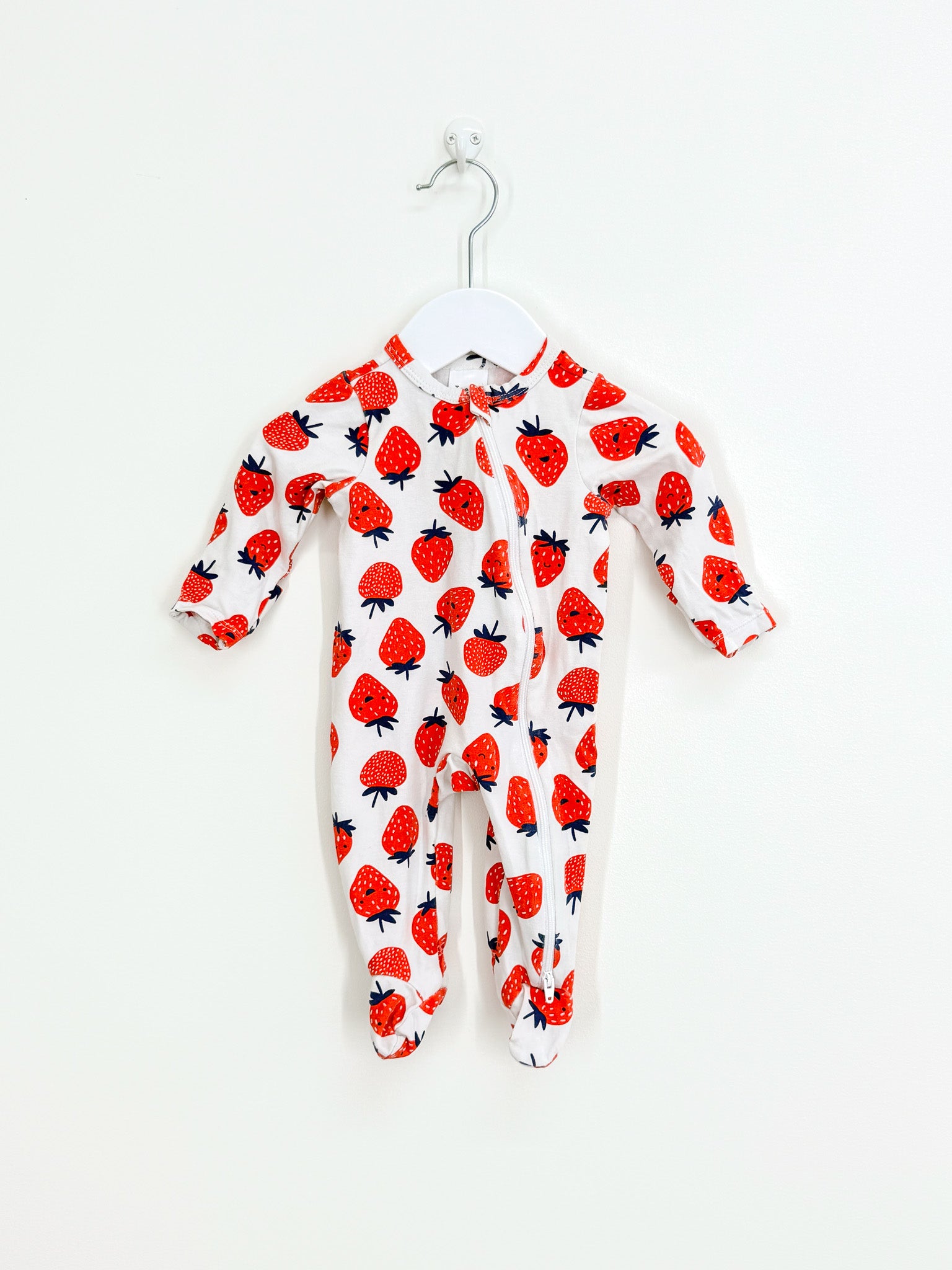 Teeny Weeny strawberry zipsuit (newborn)