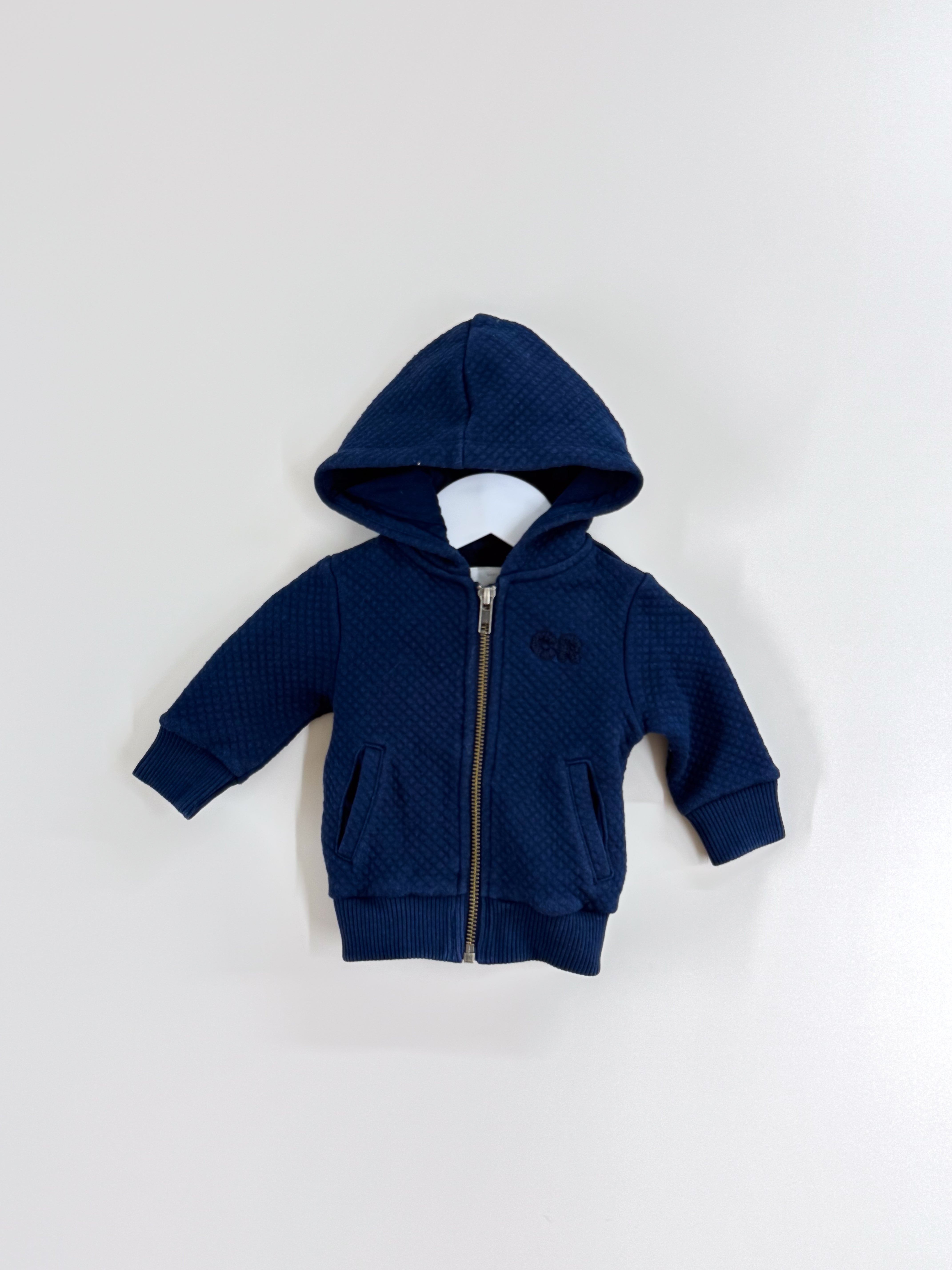 Country Road quilted ip hoodie - navy (0-3m)