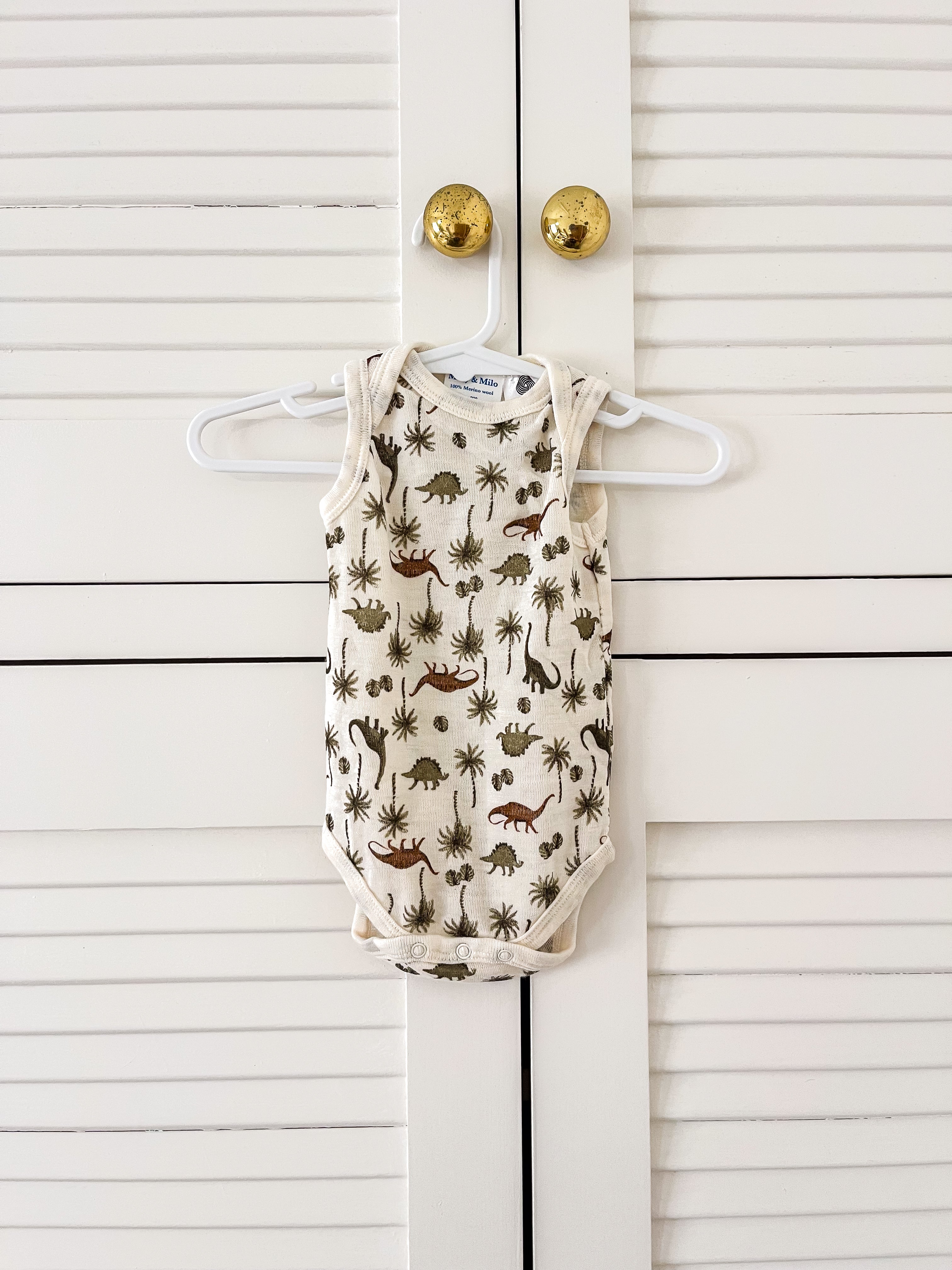 Milly & Milo merino singletsuit - dino (0-3m)