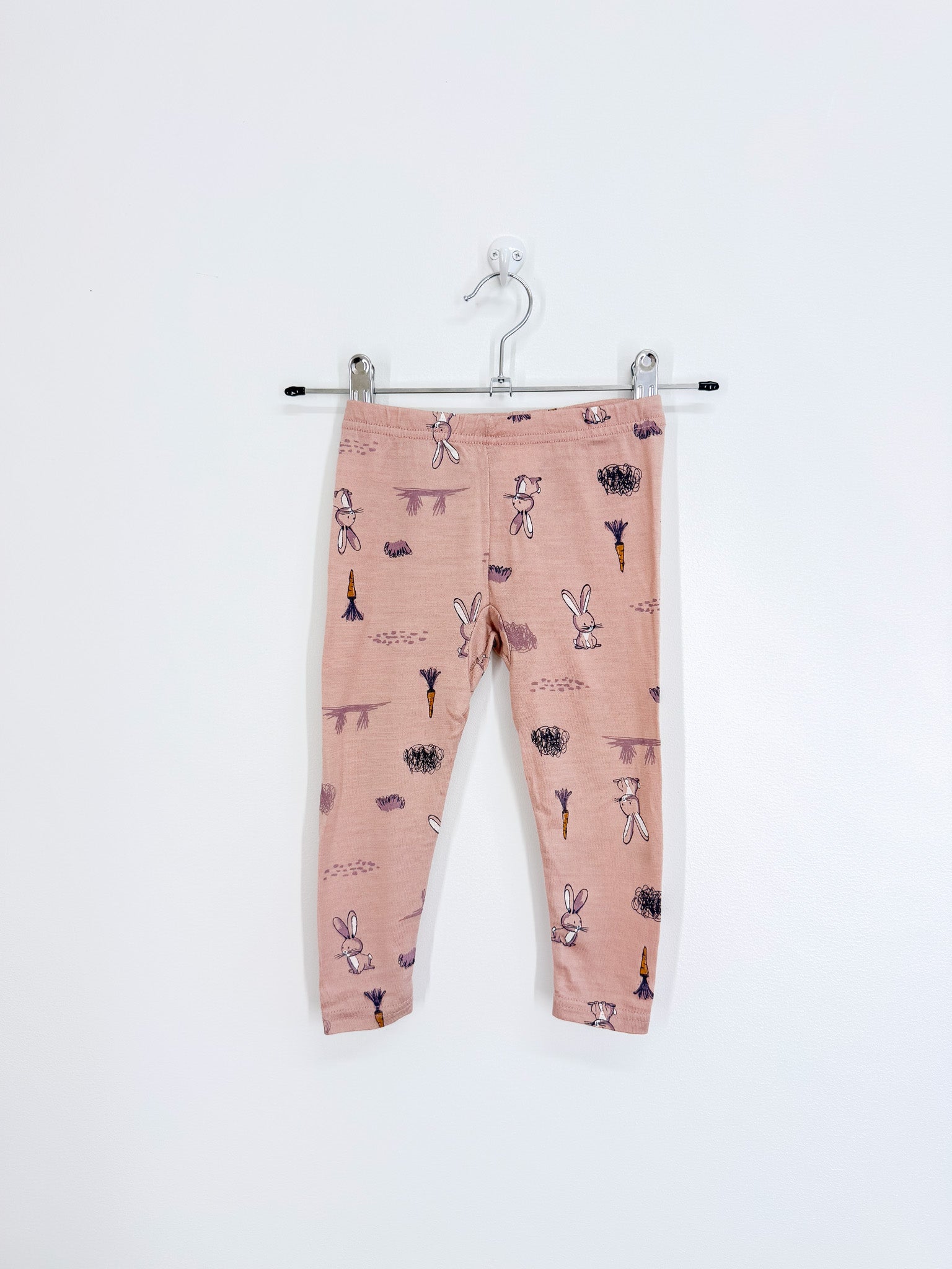 Teeny Weeny merino leggings - blush bunnies (12-18m)