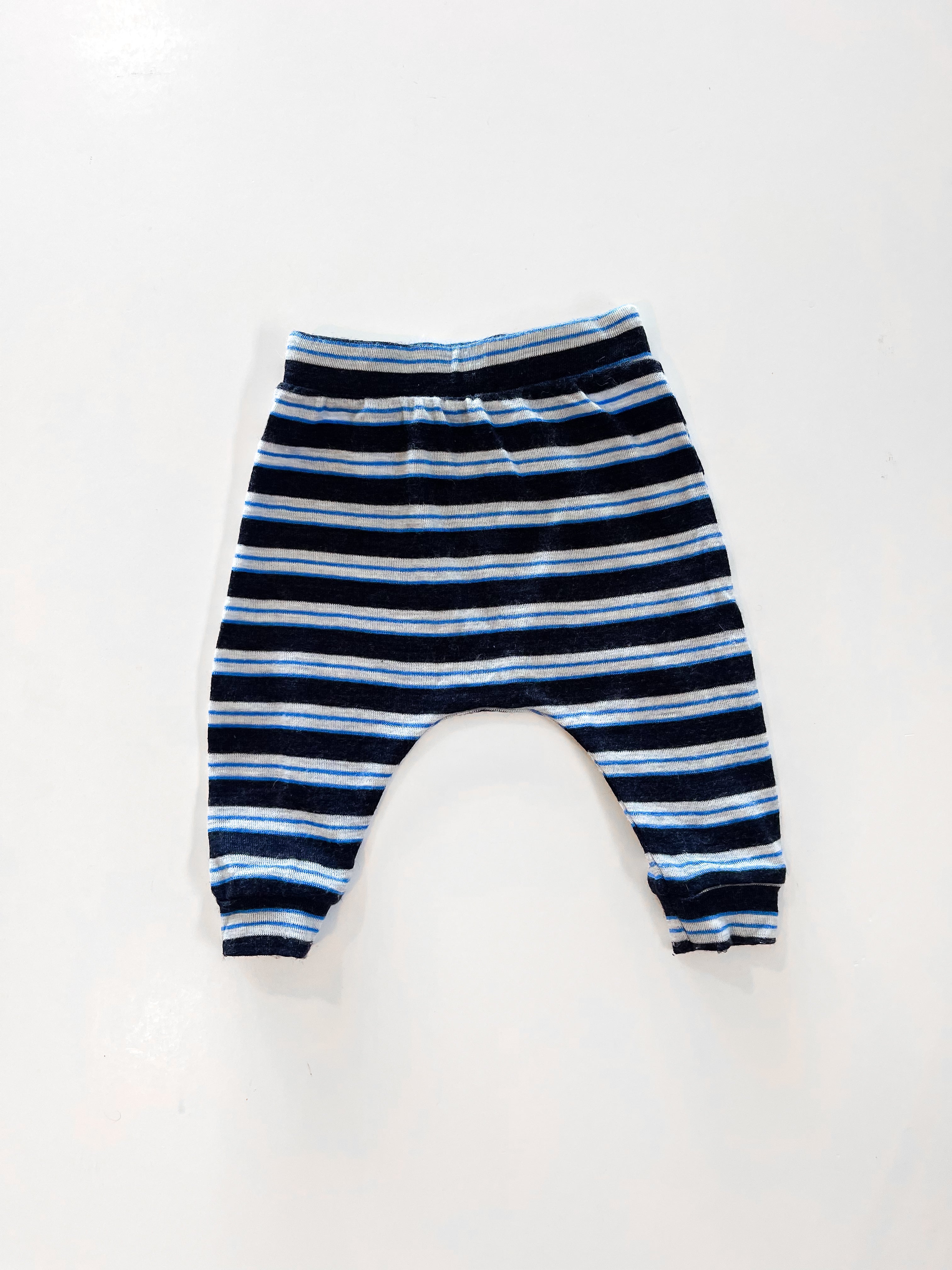 Teeny Weeny merino harem pants - blue stripe (0-3m) (Copy)