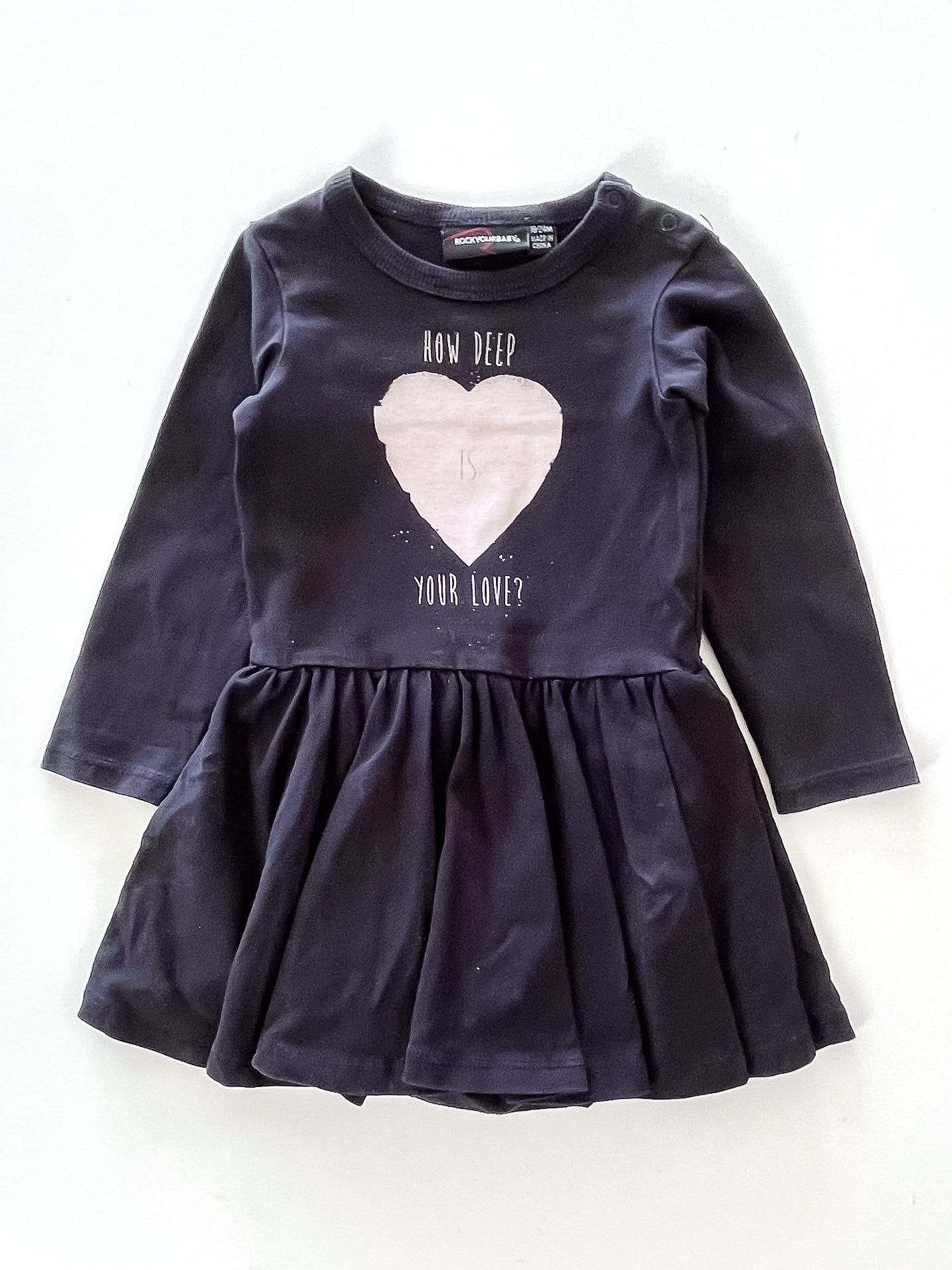 Rock Your Baby your love bodysuit dress (18-24m)