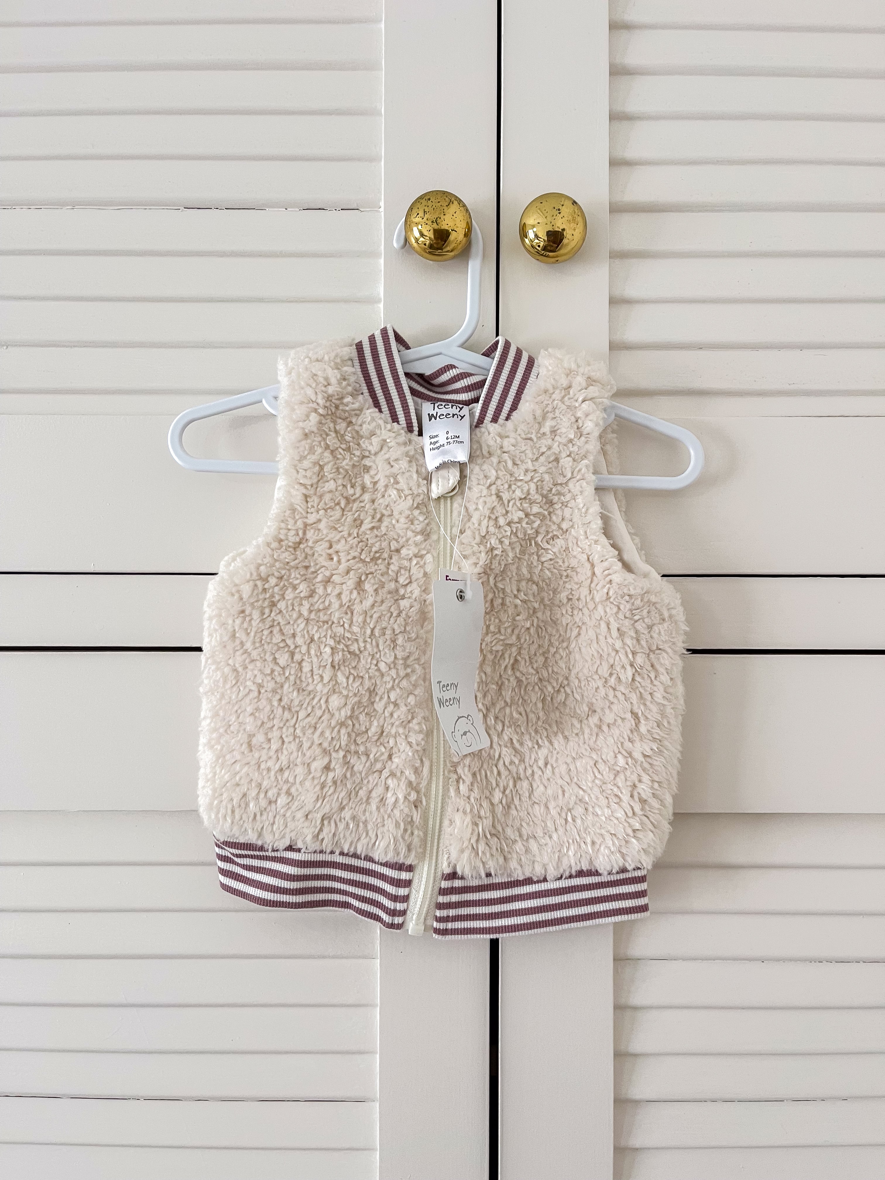 BNWT Teeny Weeny fleece vest jacket (6-12m)