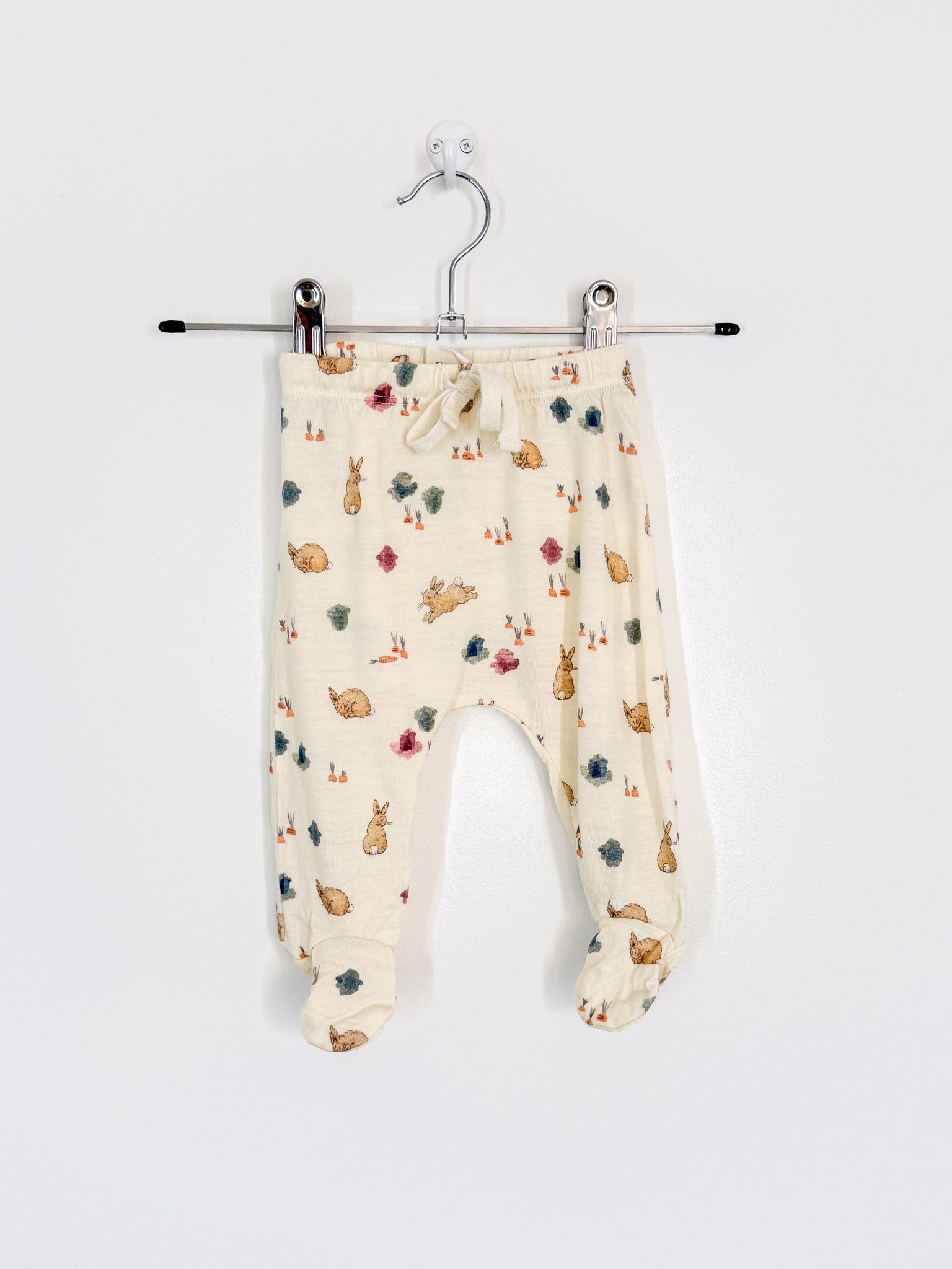 Nature Baby merino footed pants - country bunny (0-3m)