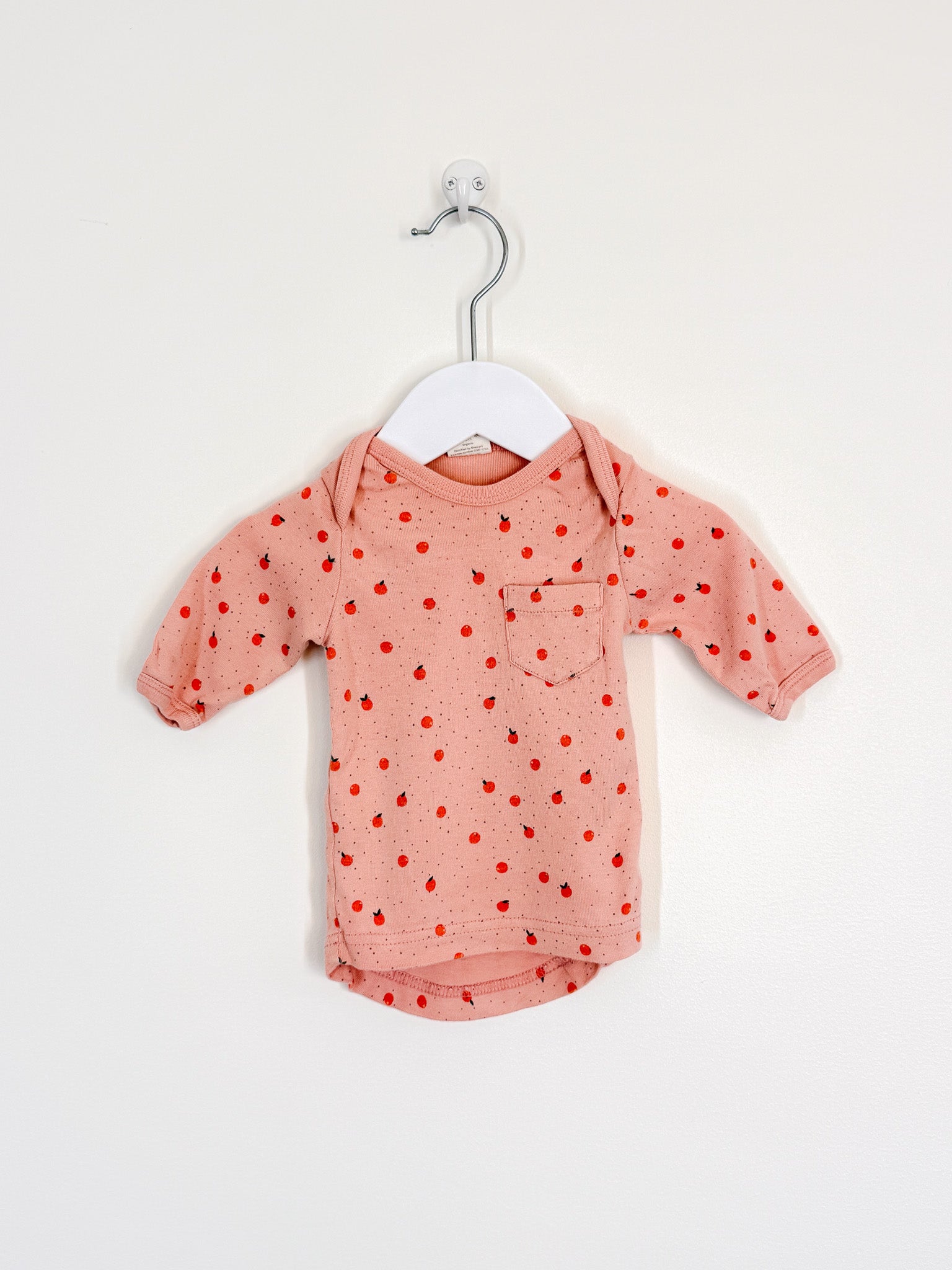 Nature Baby organic long sleeve tee - peahces (0-3m)