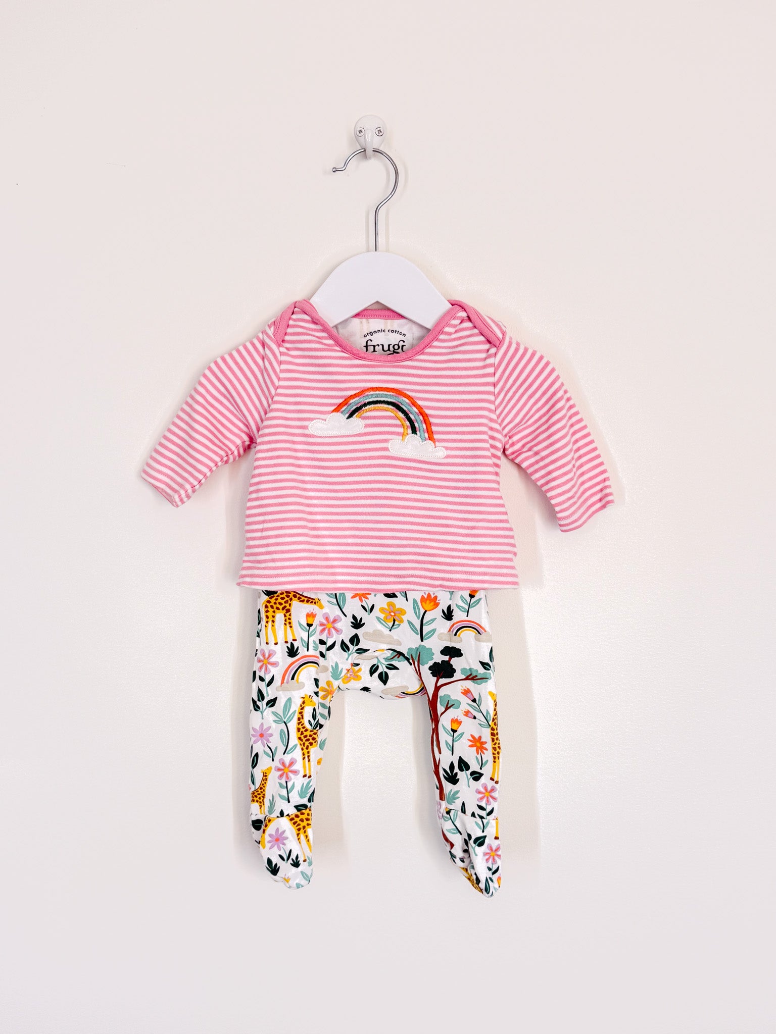 Frugi organic tee onesie (0-3m)