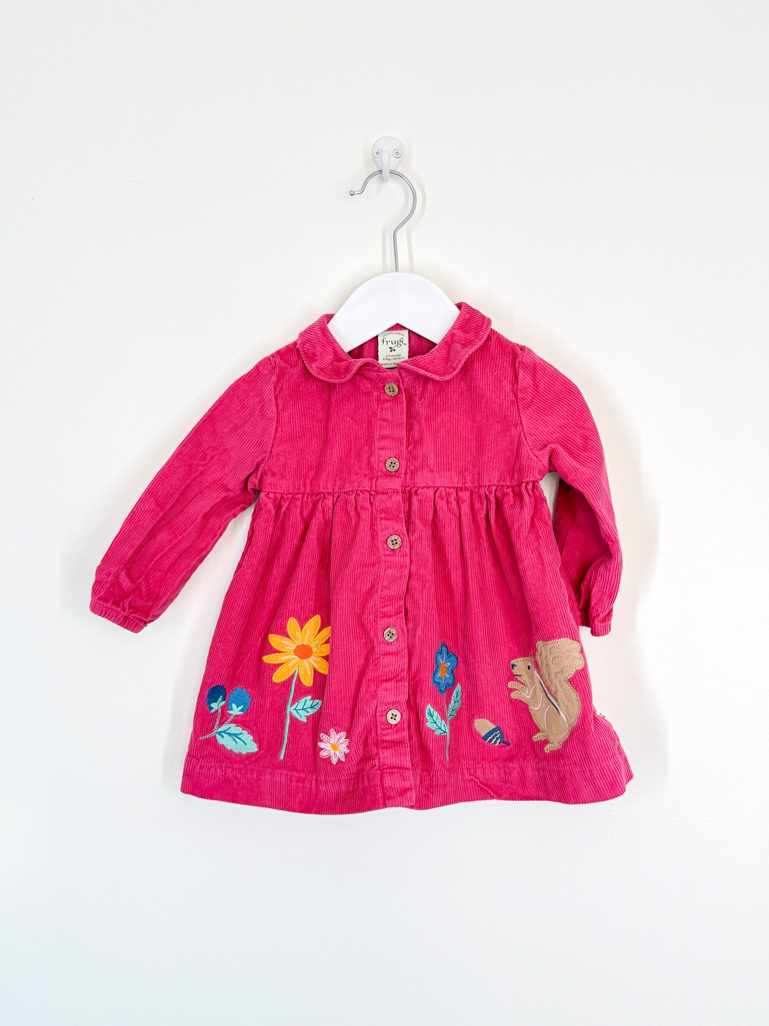 Frugi organic pincord button down dress (6-9m)