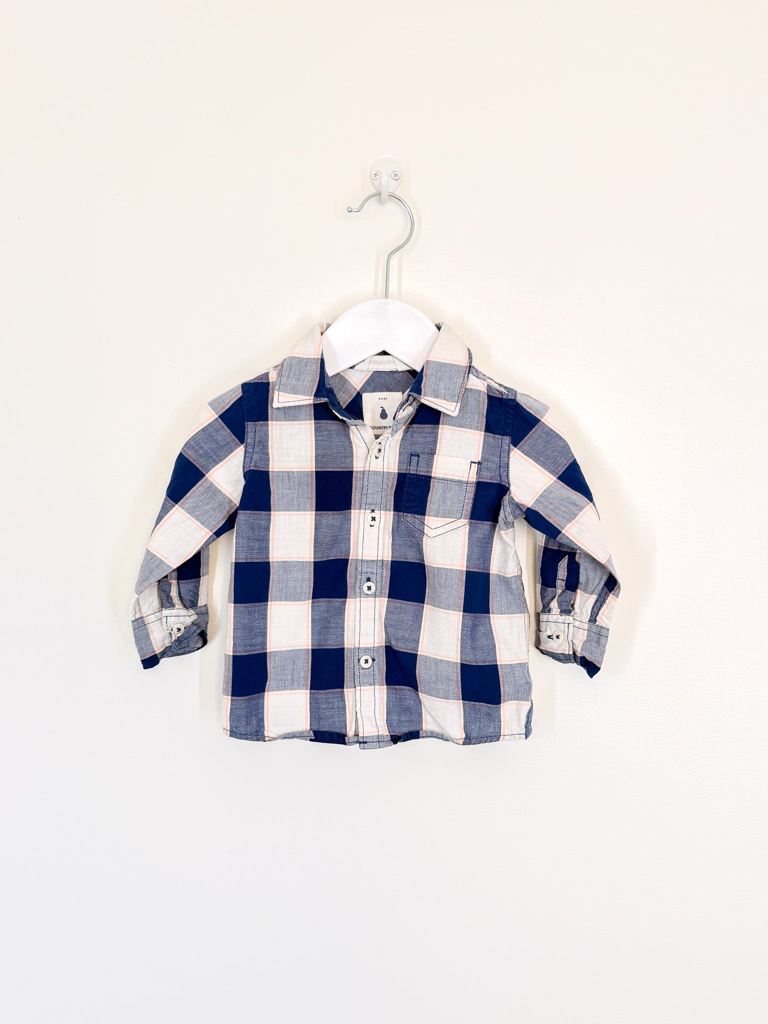 Country Road long sleeve plaid shirt (3-6m)