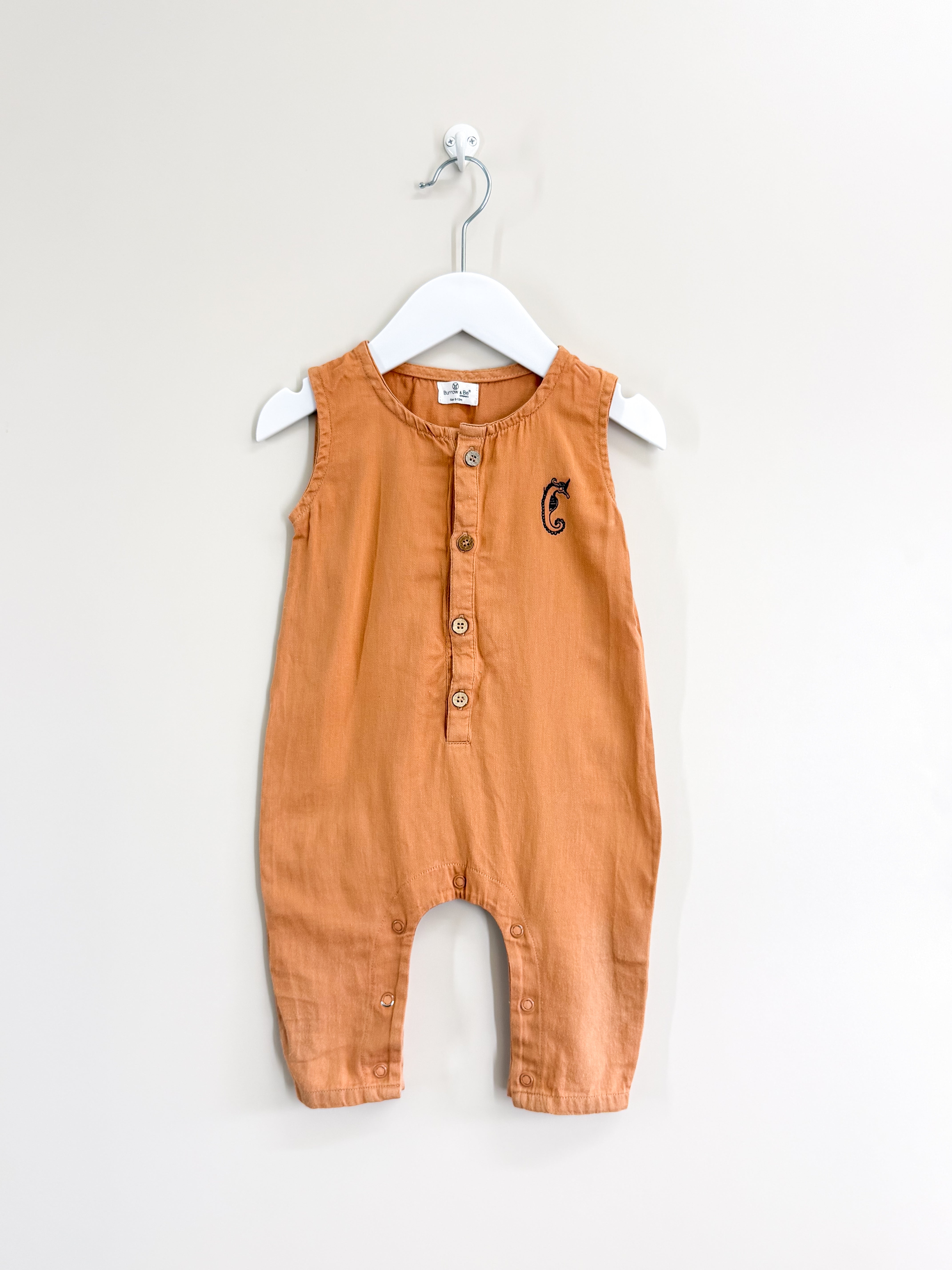 Burrow & Be organic sleeveless romper (6-12m)