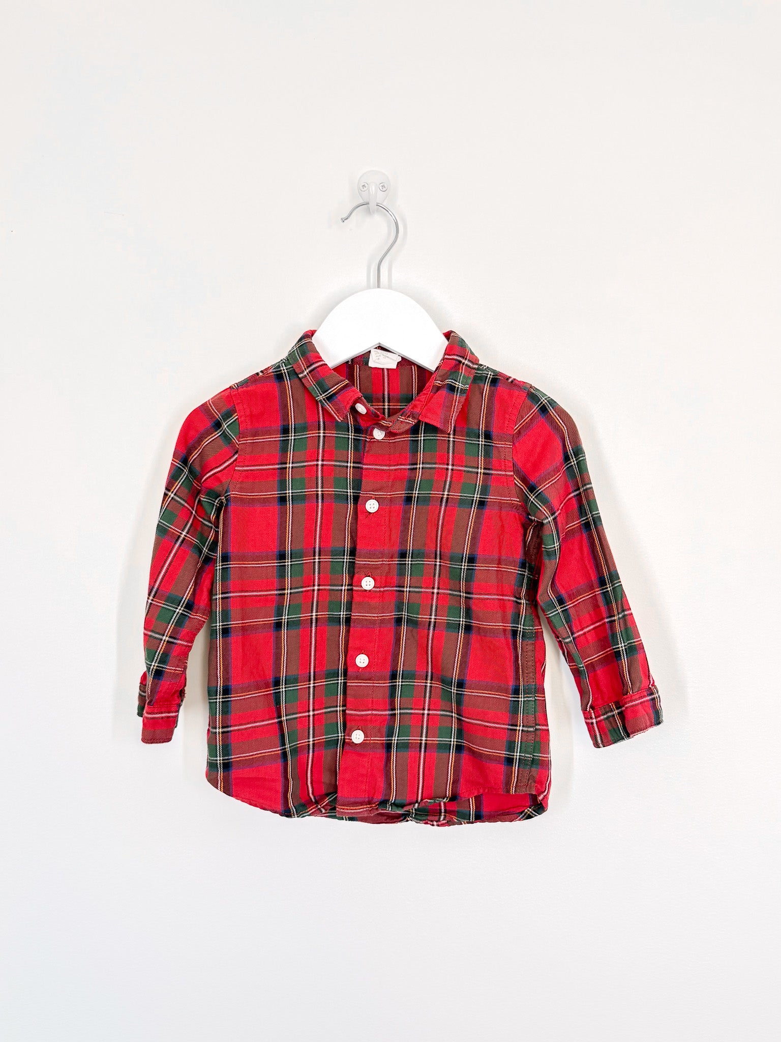 H&M long sleeve plaid shirt (12-18m)