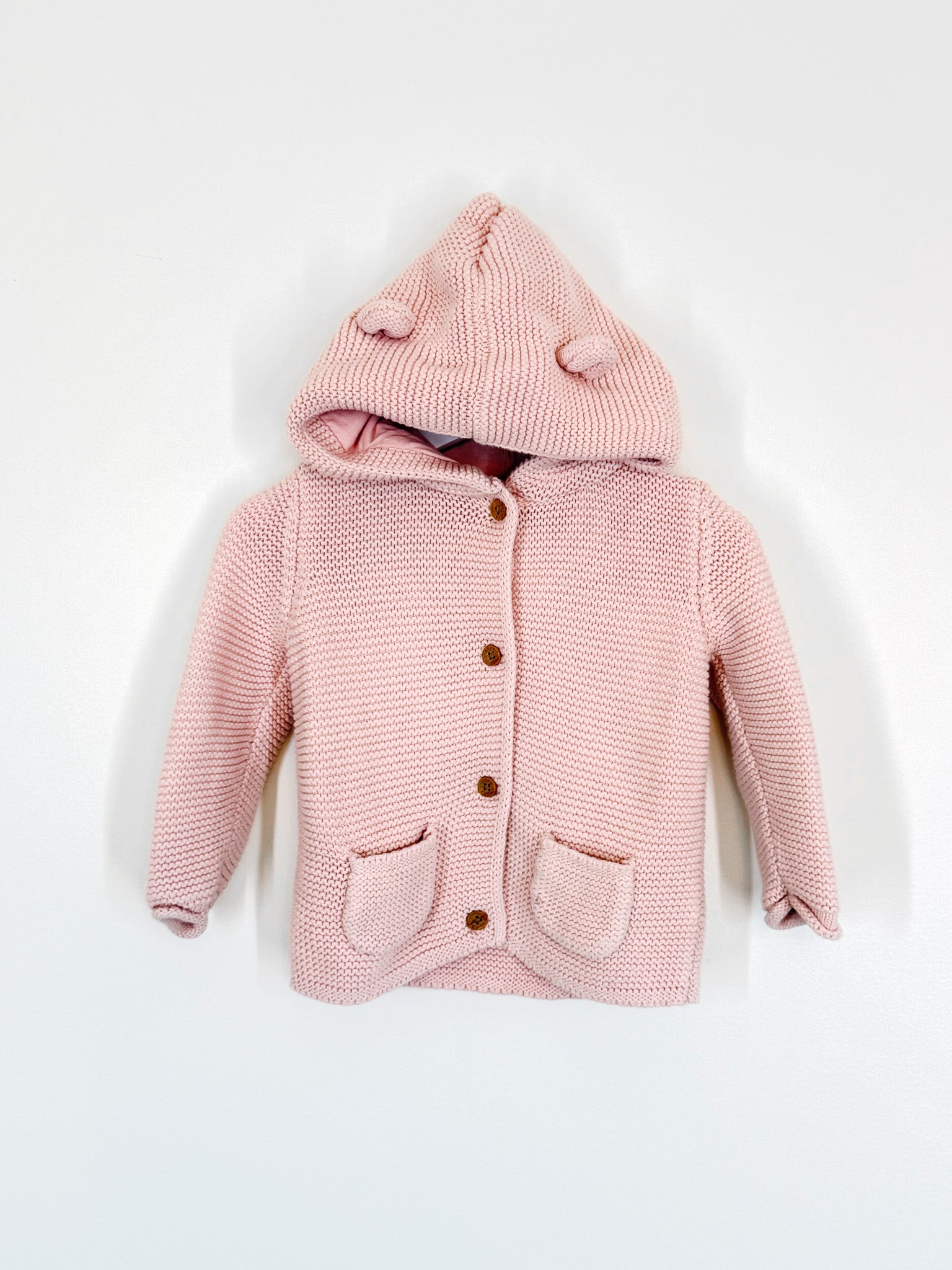 Next organic hooded bear knit cardigan (9-12m)
