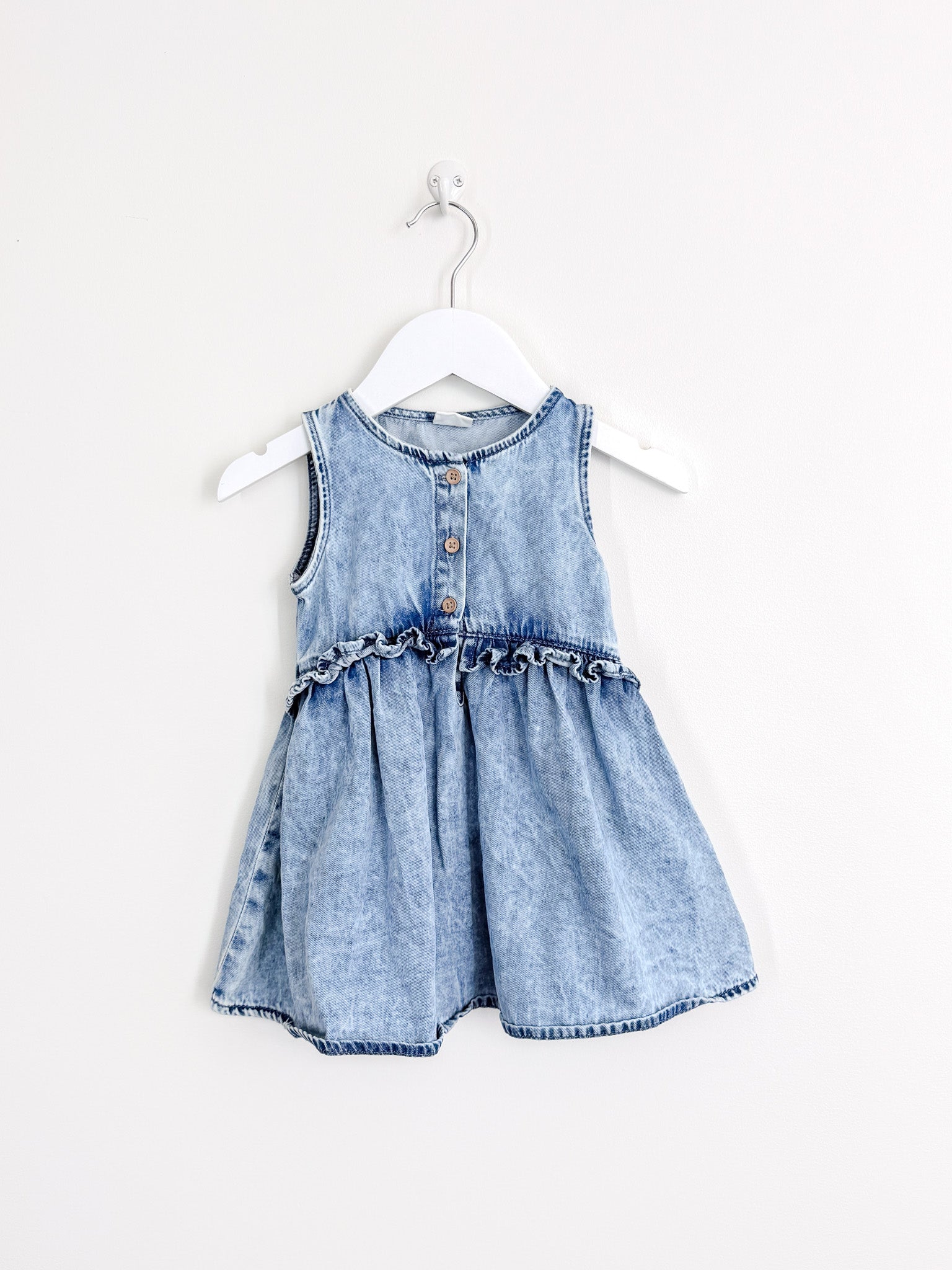 Next acid wash chambray dress (9-12m)