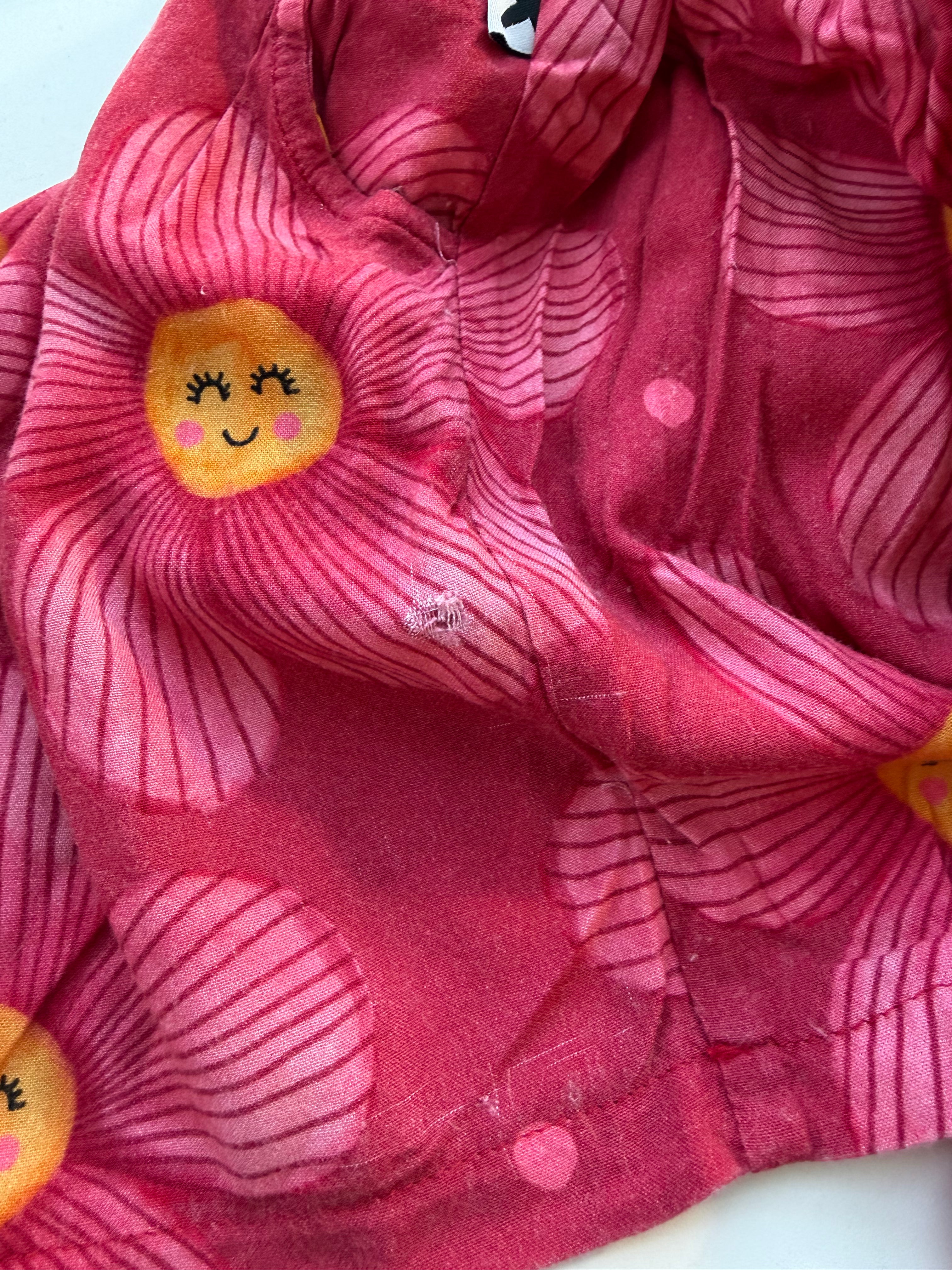Minti painted flower woven dress (2y) - SECONDS
