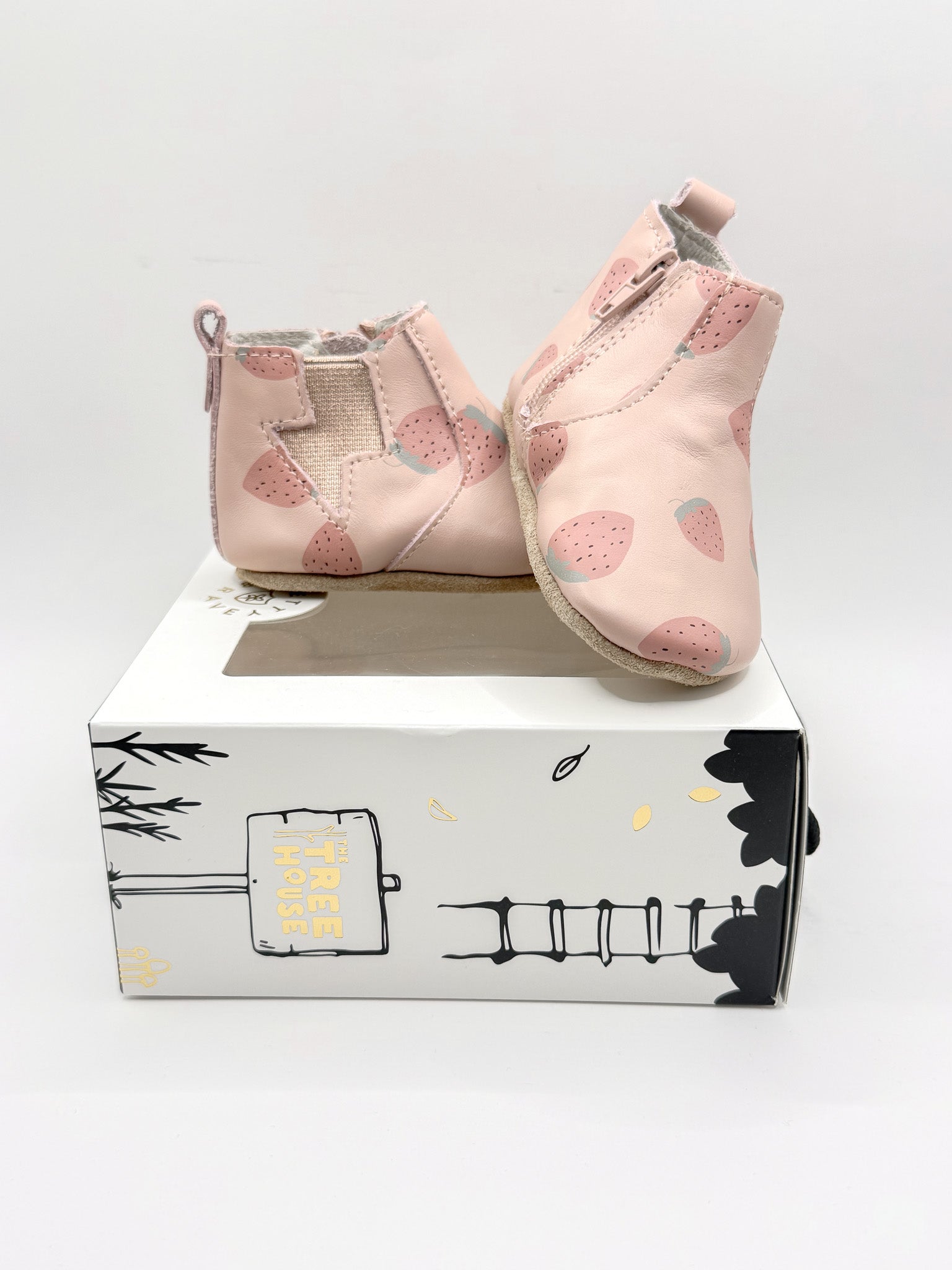 BNWT Pretty Brave soft sole electric boots - strawberry fields (18EU)