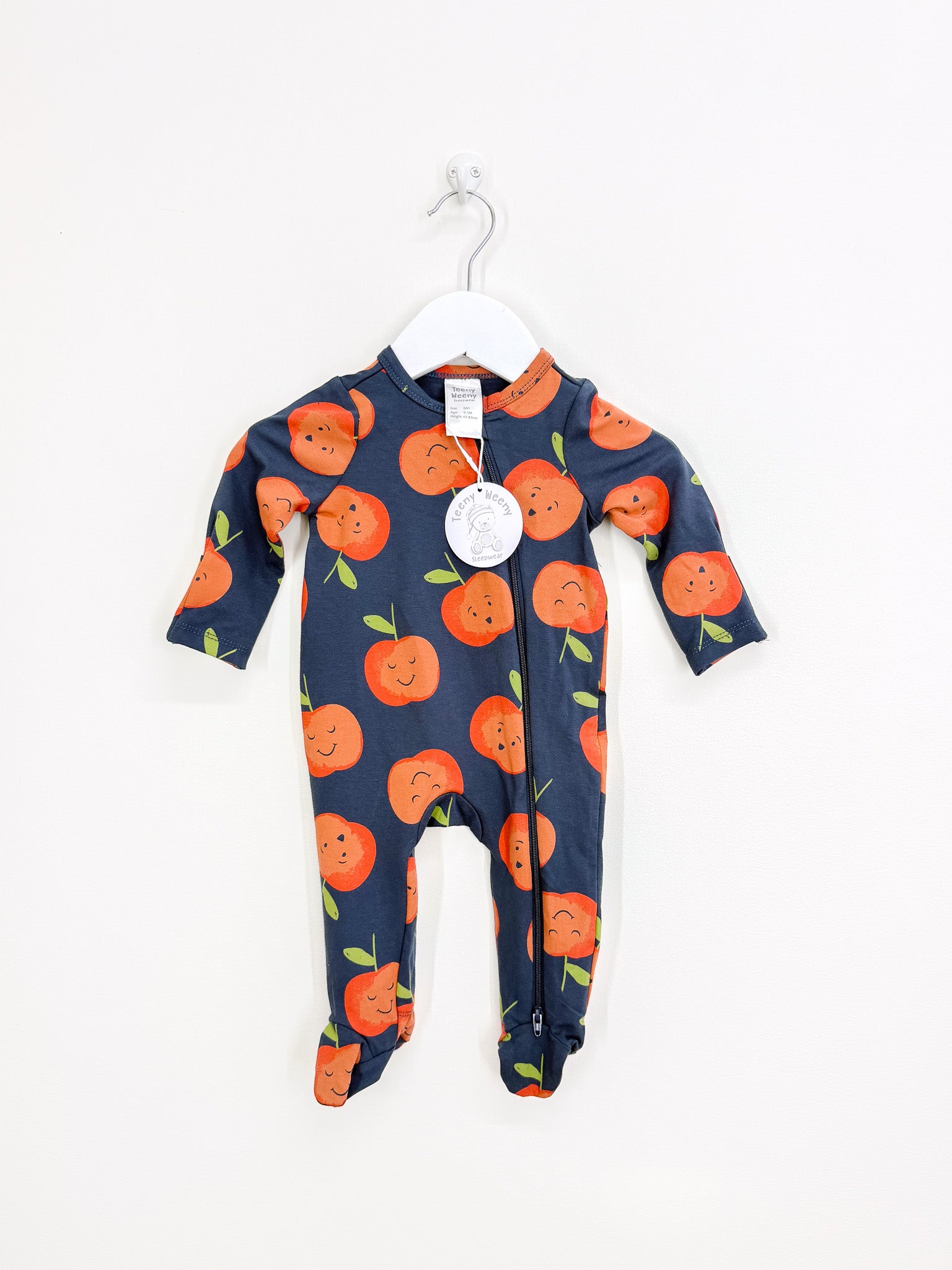 BNWT Teeny Weeny apple zipsuit (0-3m)