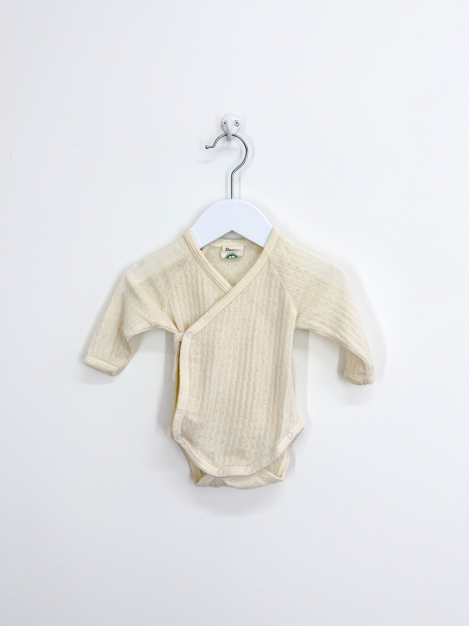 Nature Baby merino pointelle kimono bodysuit (0-3m)
