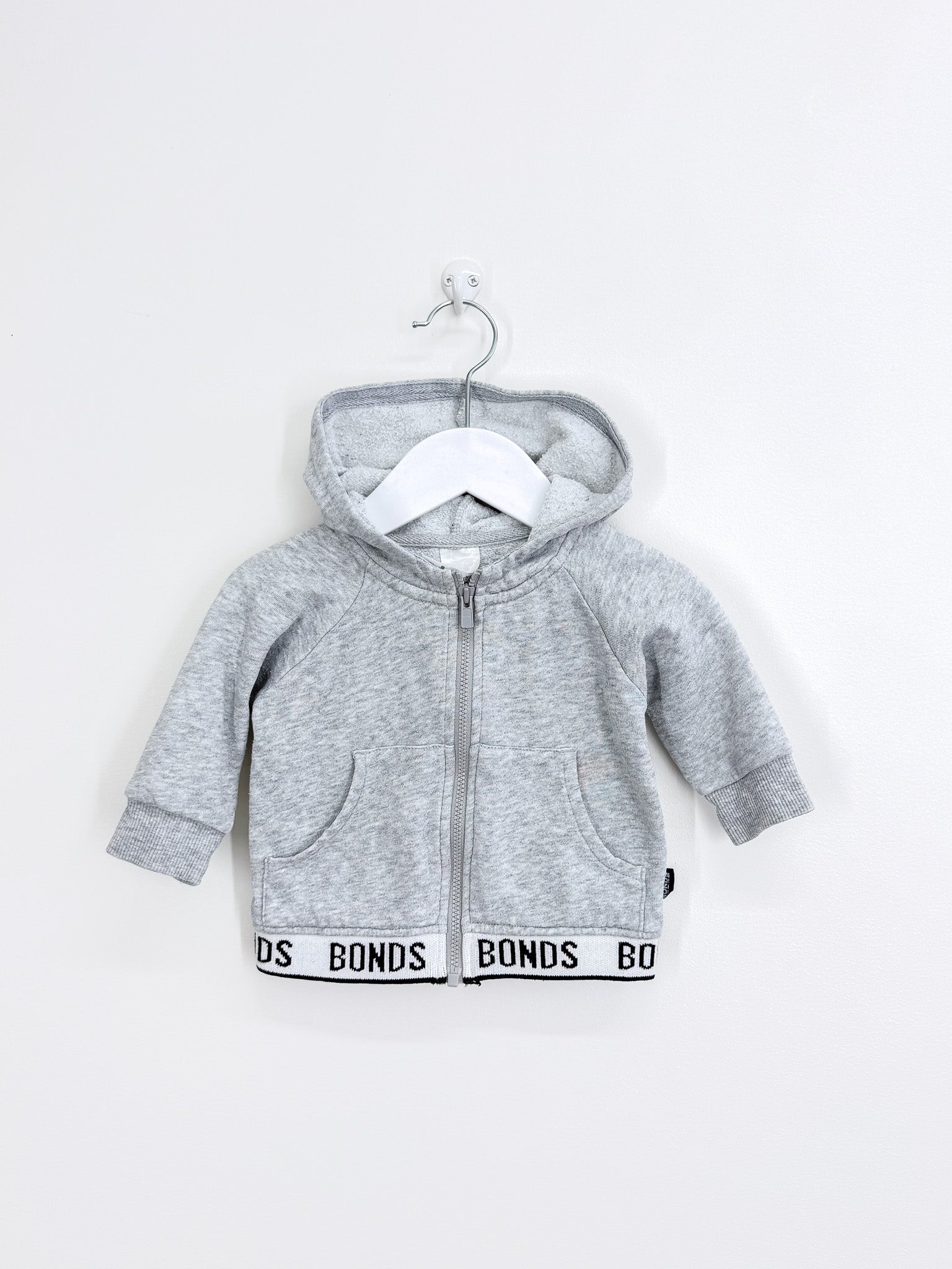 Bonds logo fleece zip hoodie (3-6m)