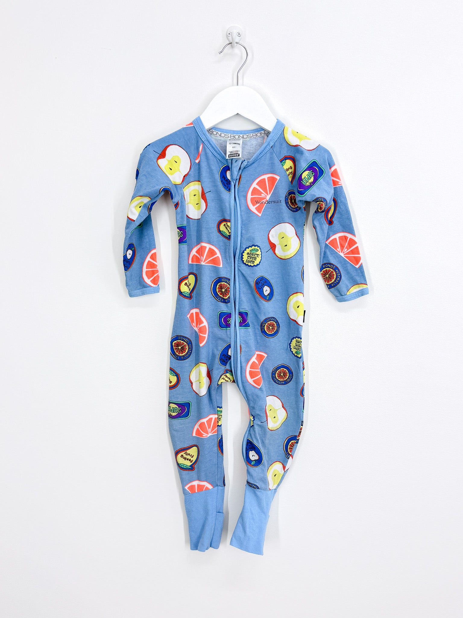 Bonds wondersuit - fruity blue (12-18m)