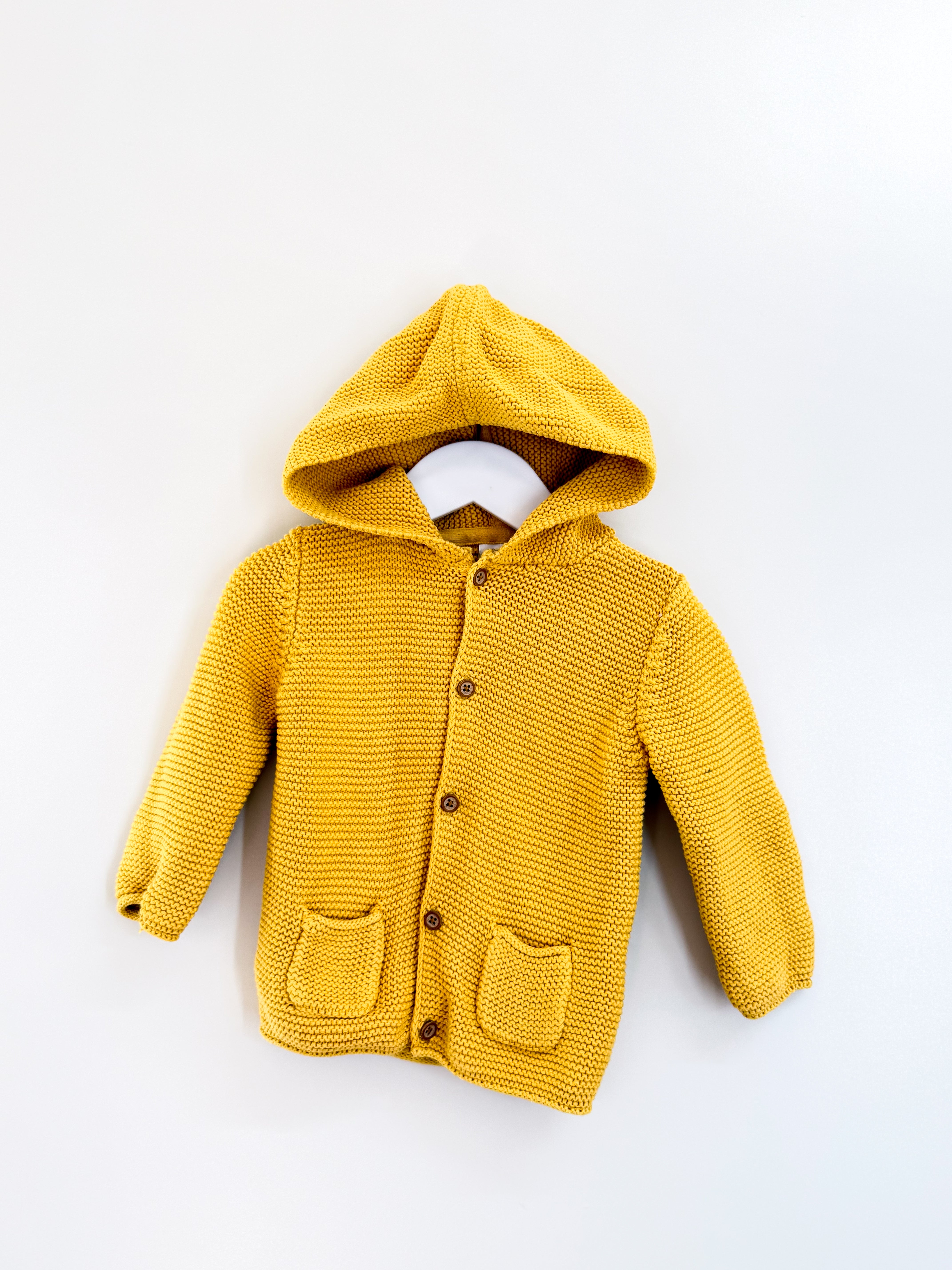 Next mustard hooded knit (9-12m)