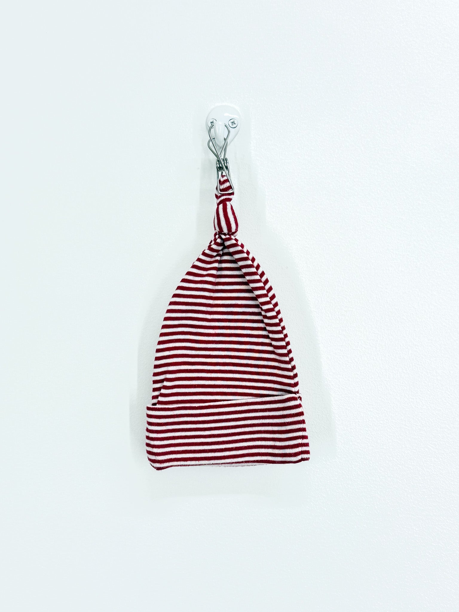 Nature Baby organic knot beanie - red stripe (0-6m)