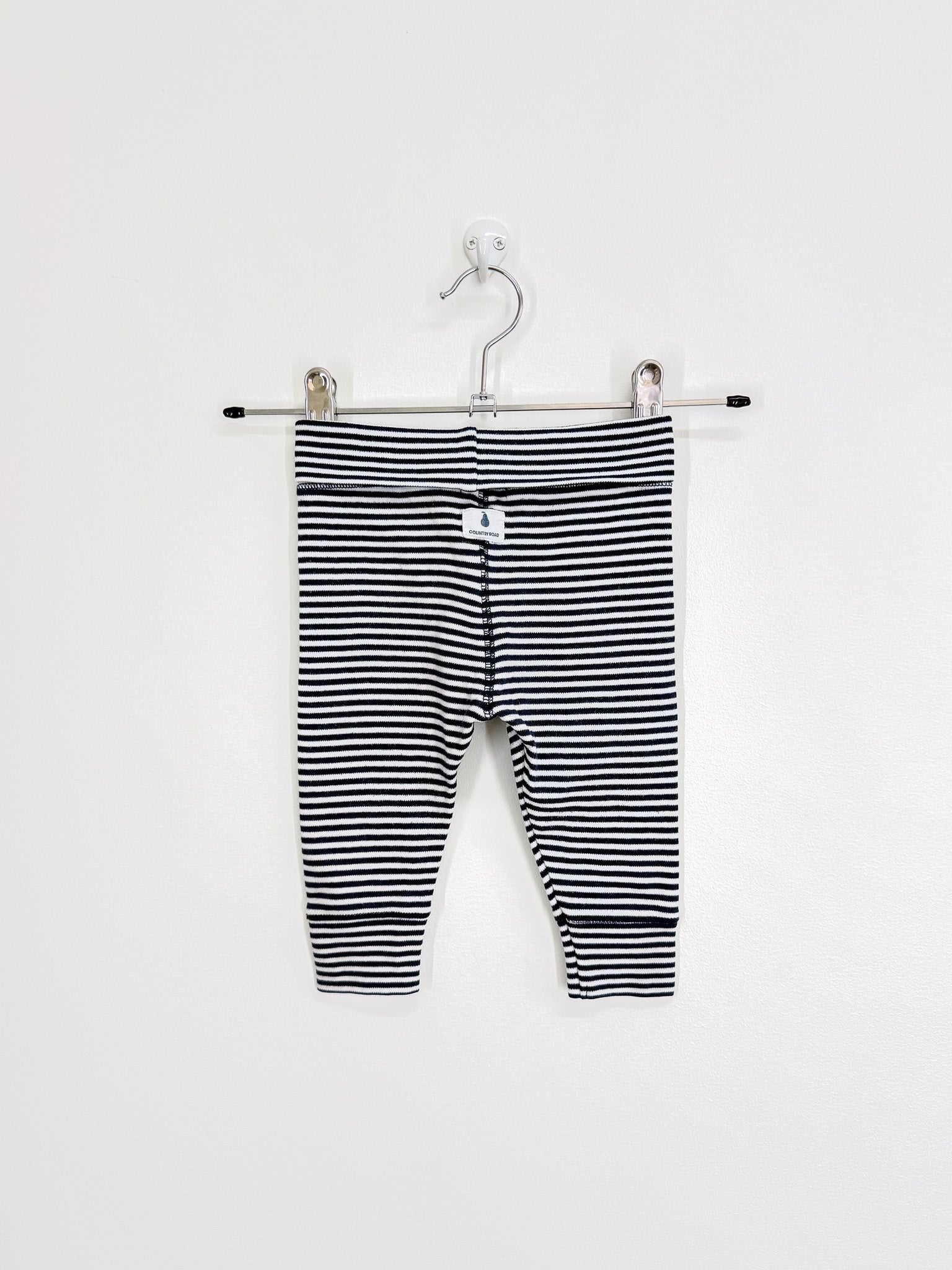 Country Road fold over leggings - navy stripe (6-12m)