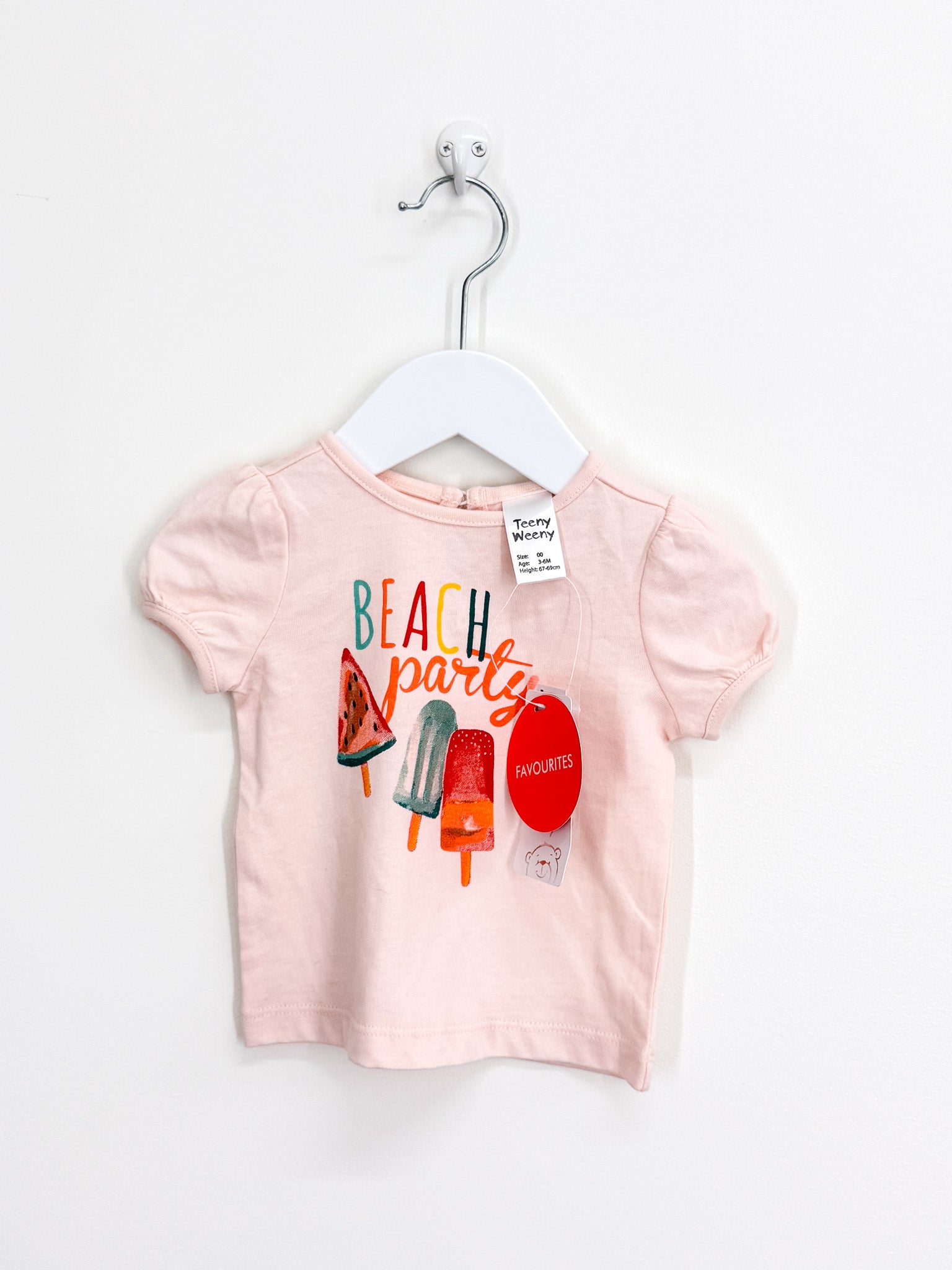 BNWT Teeny Weeny puff sleeve ice block tee (3-6m)