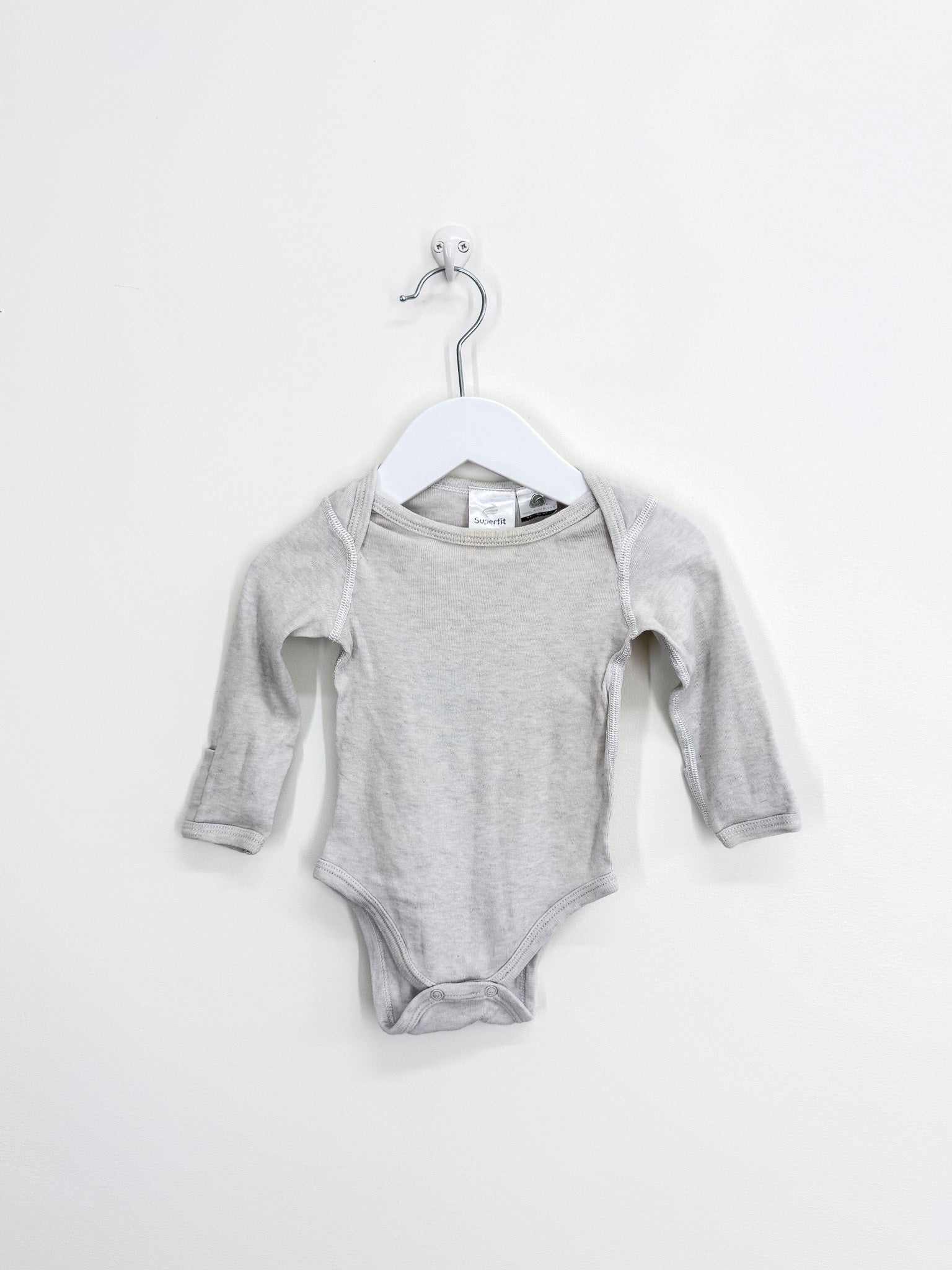Superfit merino cotton long sleeve bodysuit (3-6m)