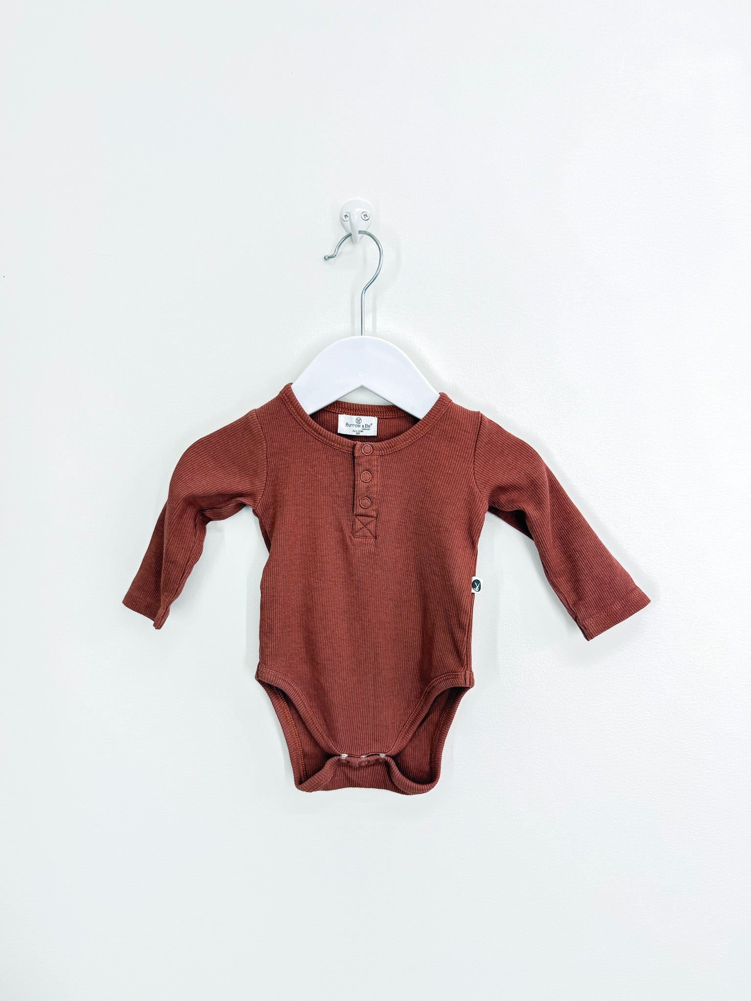 Burrow & Be organic rib bodysuit (0-3m)