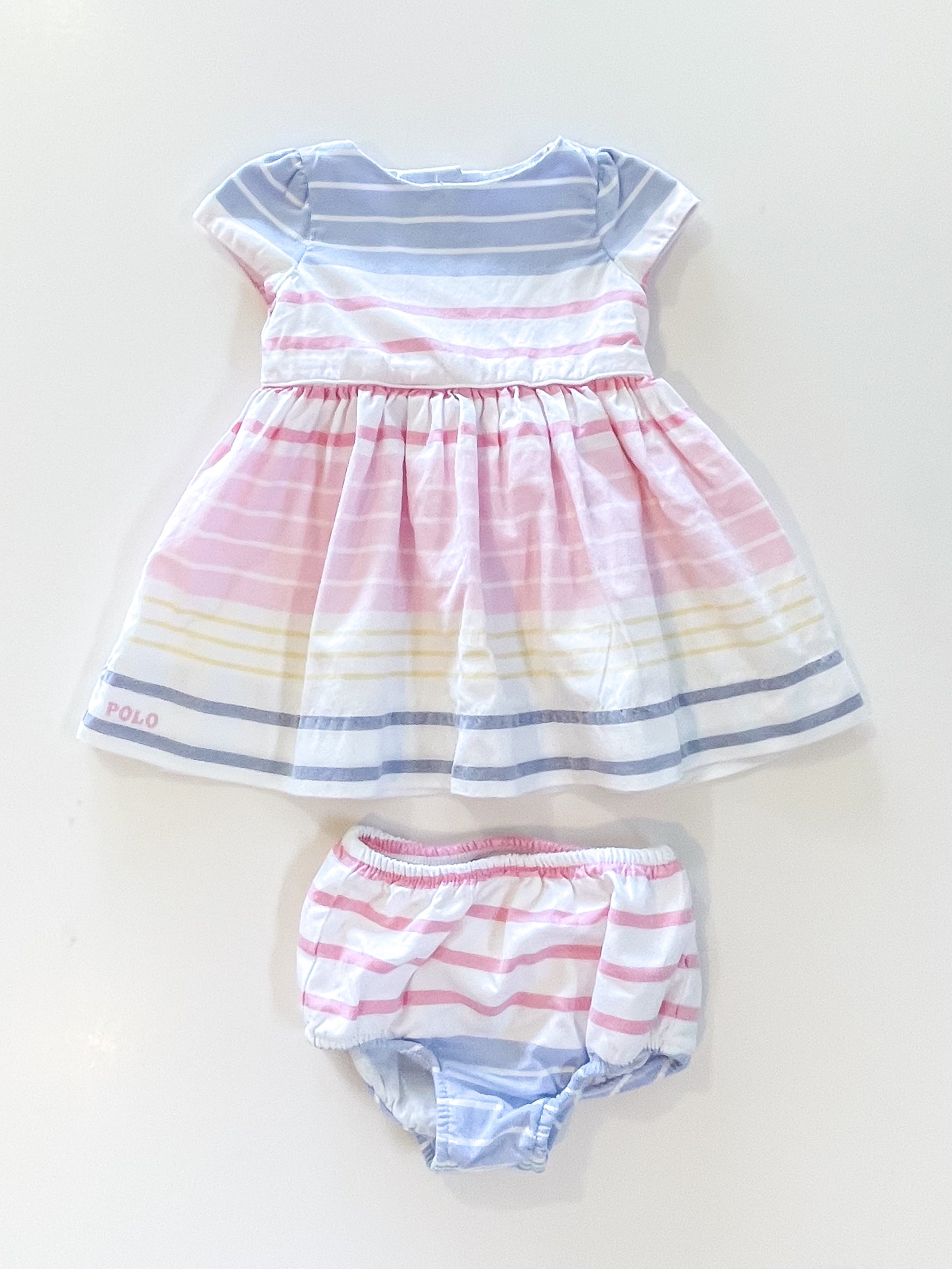 Ralph Lauren striped oxford shirt dress & bloomers set (3m)
