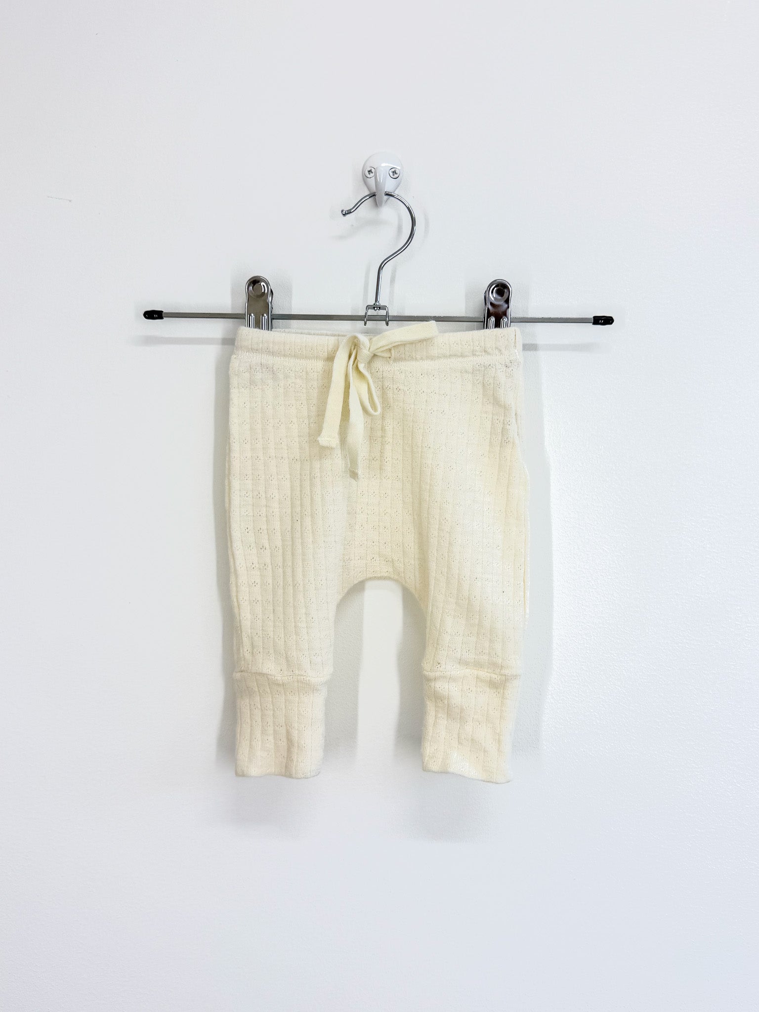 Nature Baby merino pointelle drawstring pants - natural (newborn)