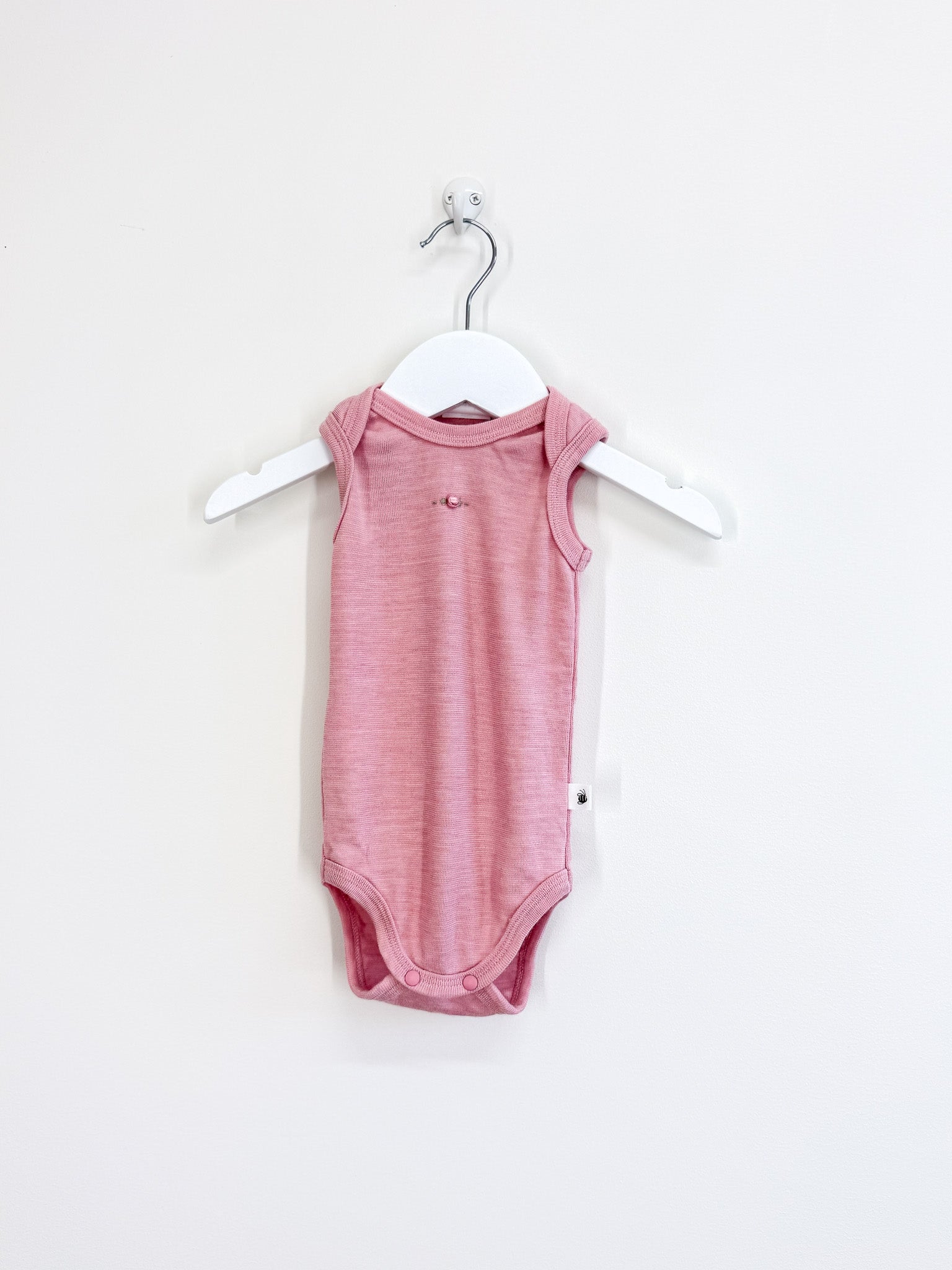 Dimples merino singletsuit - pink (3-6m)