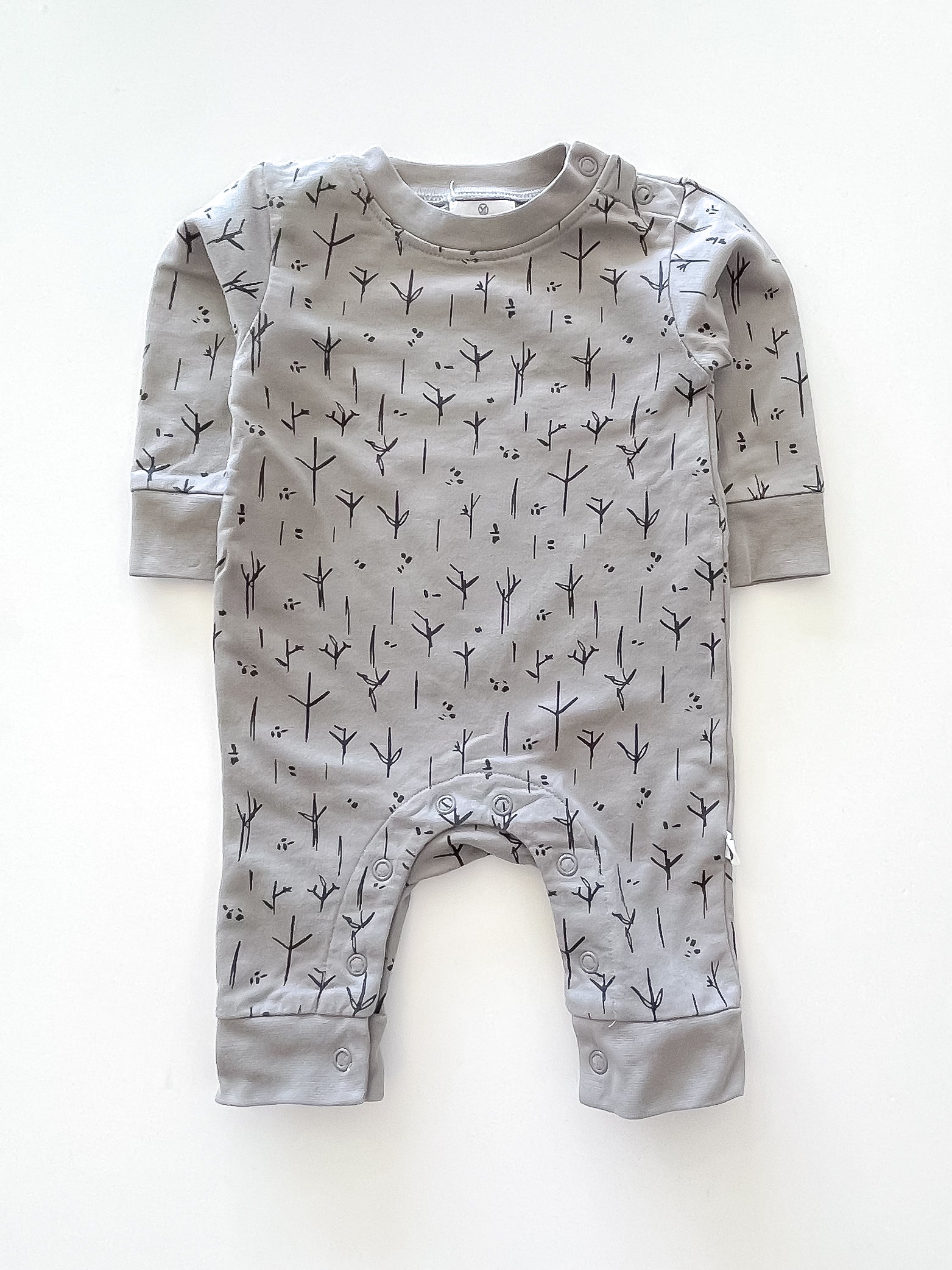 Burrow & Be organic steel & stones tommy romper (0-3m)